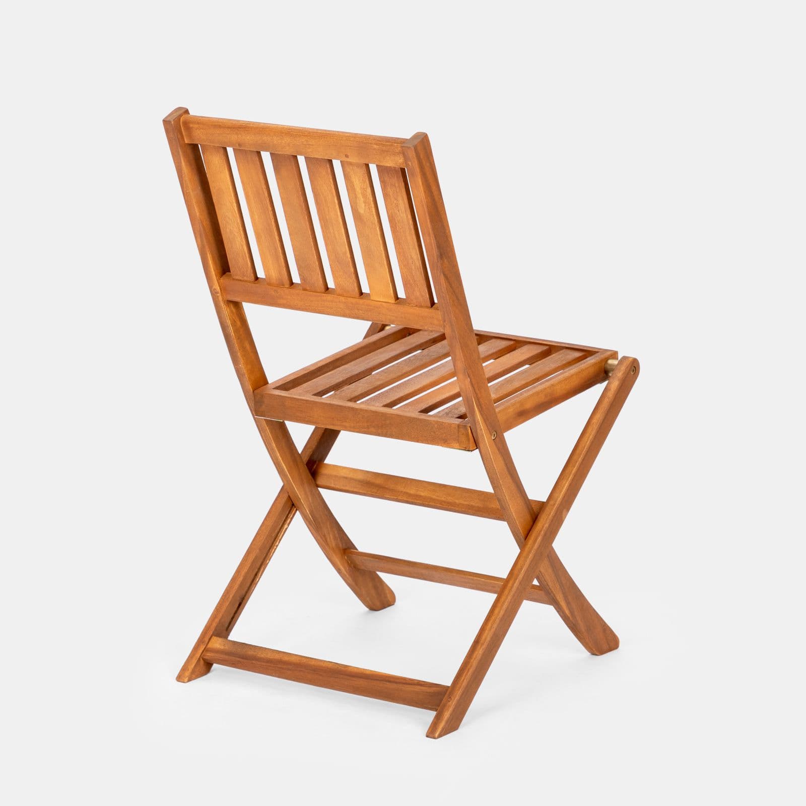 Set bistrot tavolo 60x60 cm e 2 sedie pieghevoli in legno d'acacia - Paja