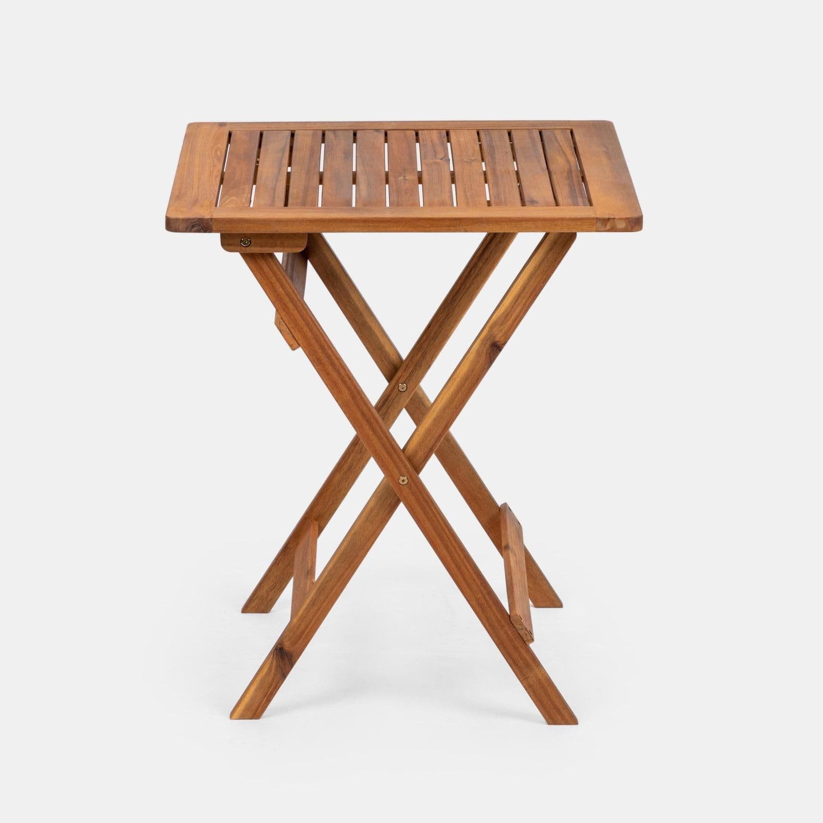 Set bistrot tavolo 60x60 cm e 2 sedie pieghevoli in legno d'acacia - Paja