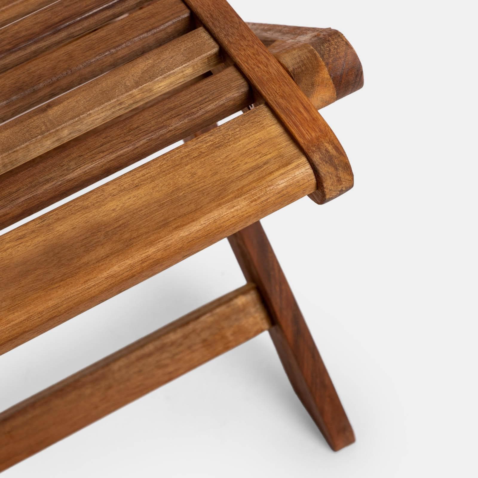 Set bistrot con tavolo 60x60 cm e 2 sedie pieghevoli in legno di acacia - Paja
