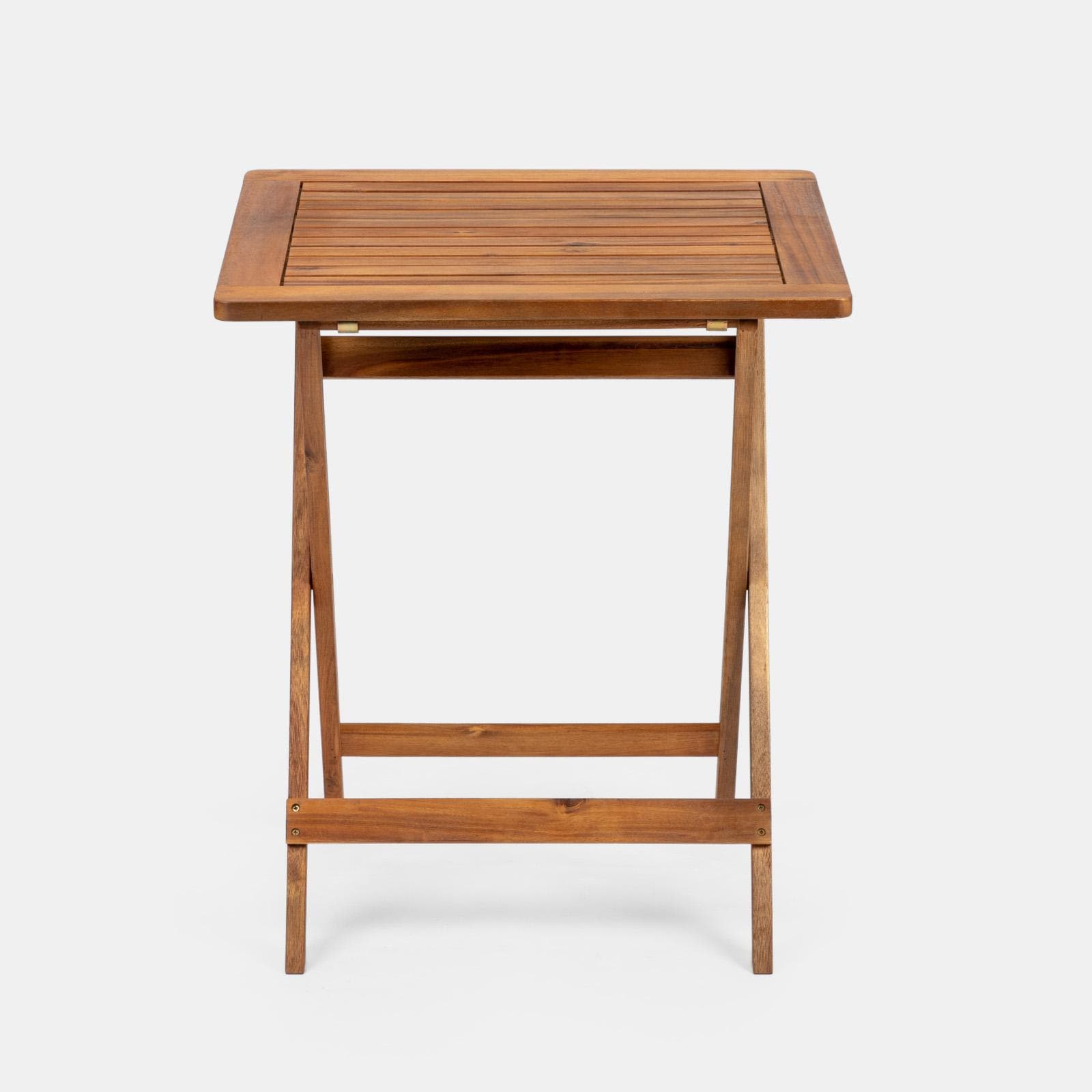 Set bistrot con tavolo 60x60 cm e 2 sedie pieghevoli in legno di acacia - Paja