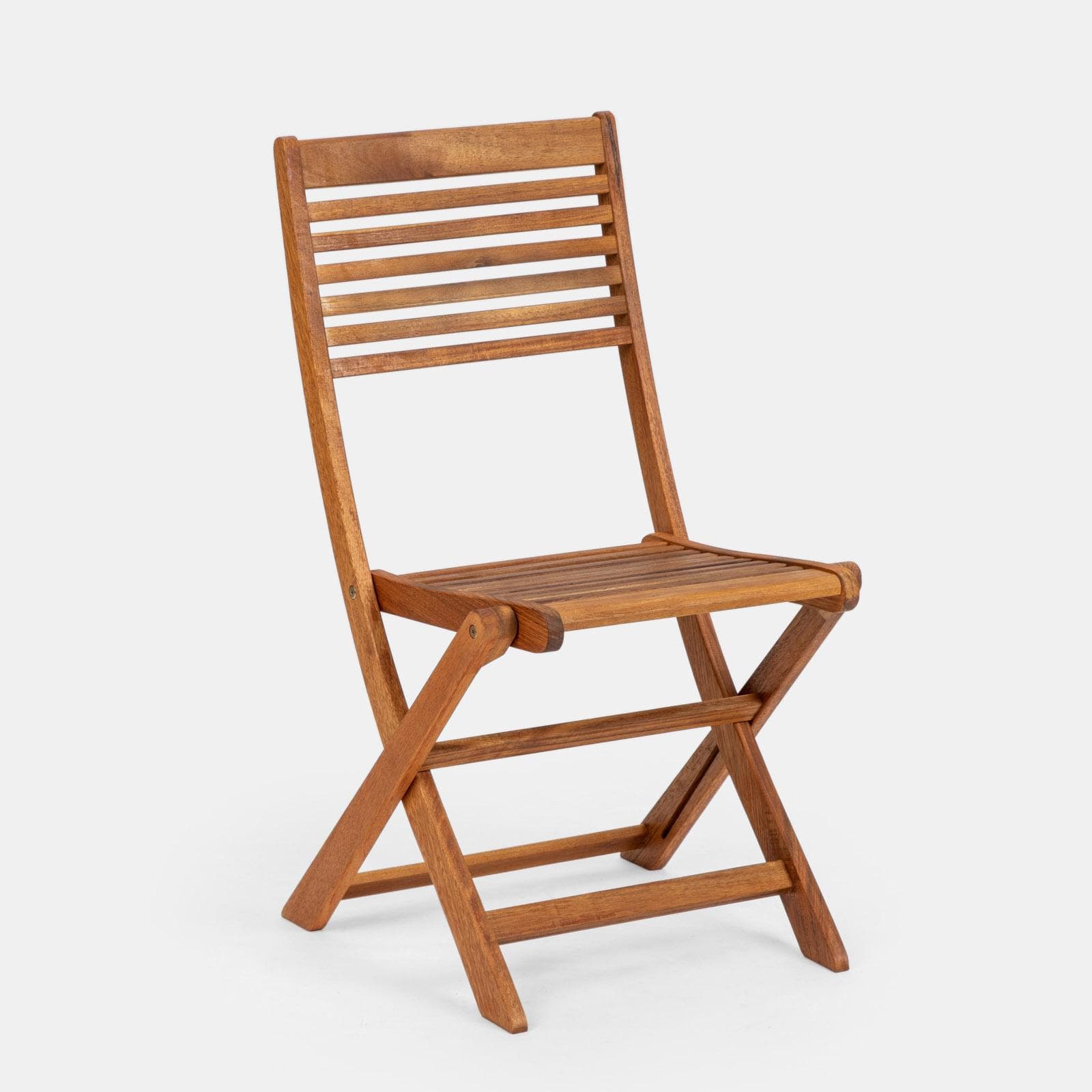 Set bistrot con tavolo 60x60 cm e 2 sedie pieghevoli in legno di acacia - Paja