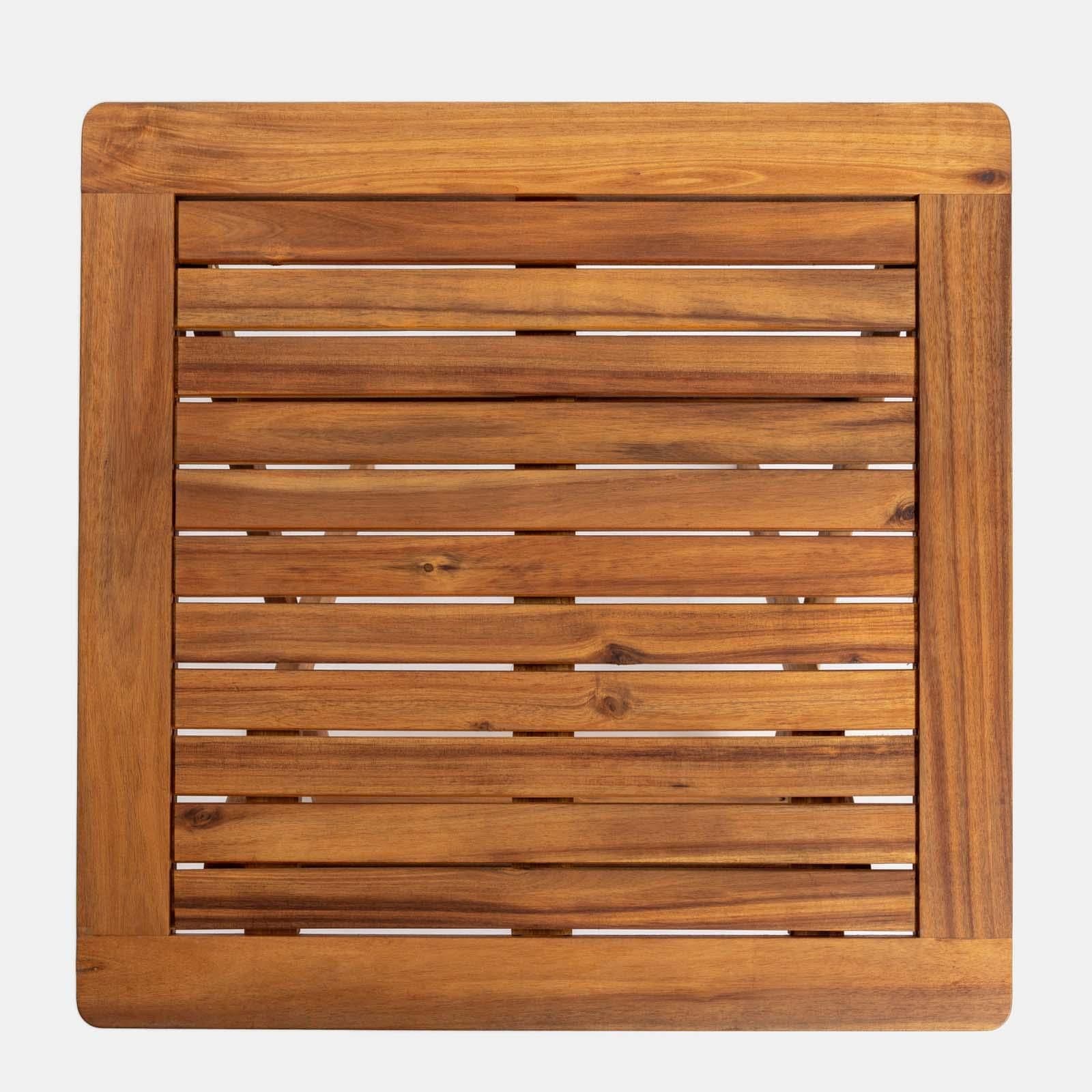 Set bistrot con tavolo 60x60 cm con 2 sedie pieghevoli in legno di acacia - Paja