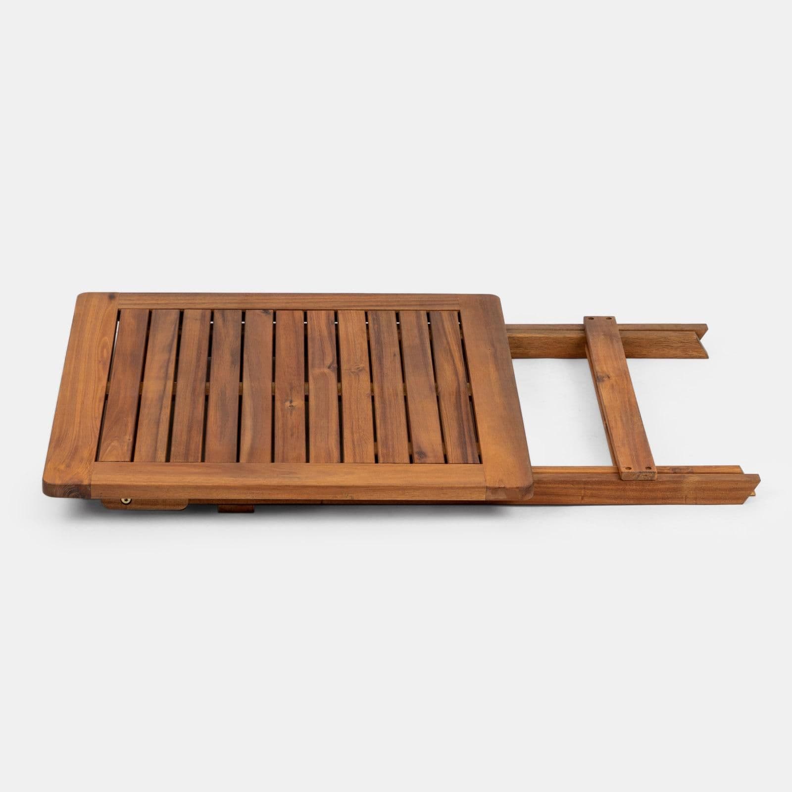 Set bistrot con tavolo 60x60 cm con 2 sedie pieghevoli in legno di acacia - Paja