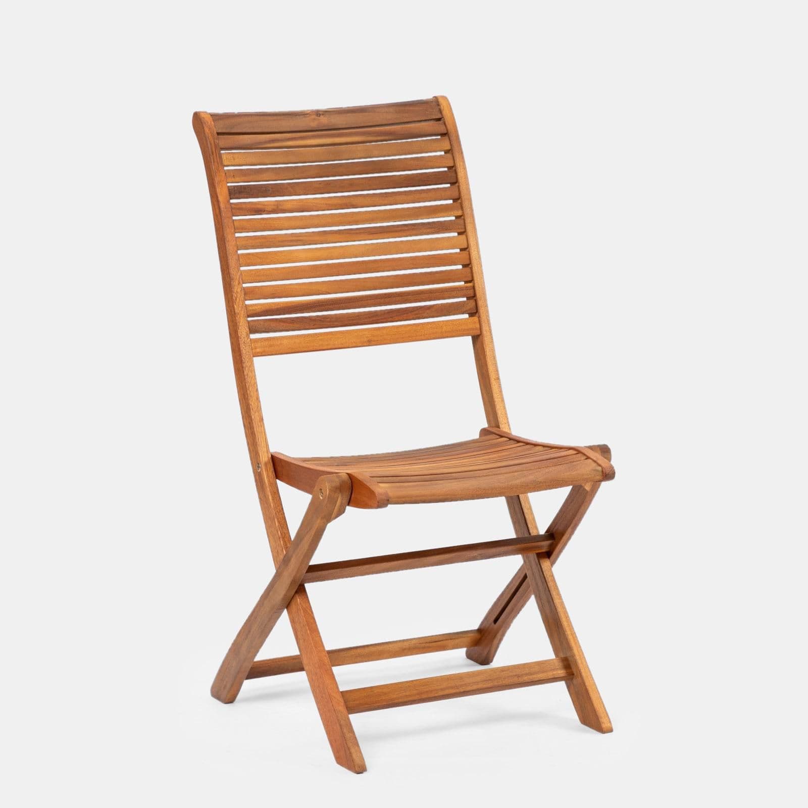 Set bistrot con tavolo 60x60 cm con 2 sedie pieghevoli in legno di acacia - Paja