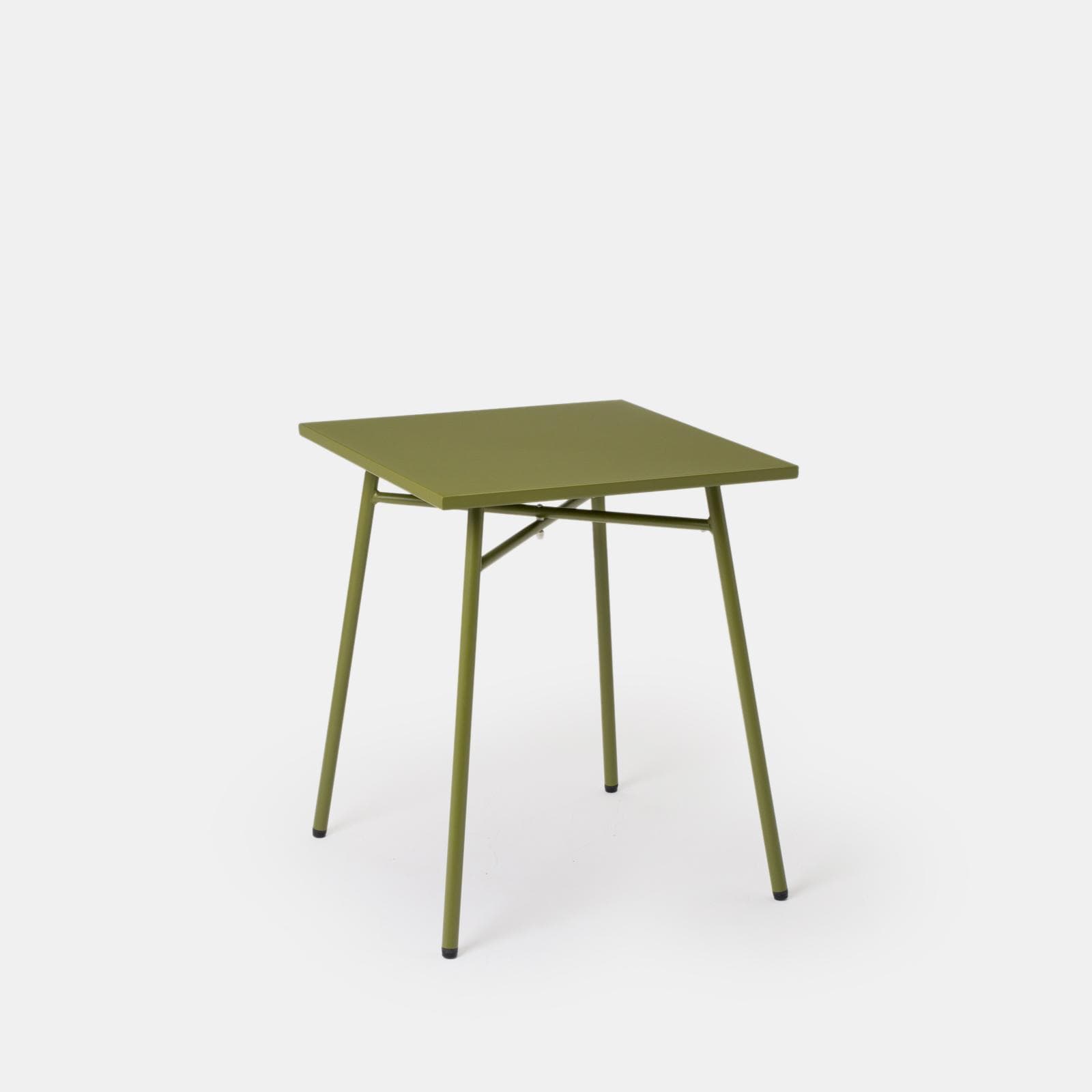 Set bistrot tavolo 60x60 e 2 sedie pieghevoli in acciaio verde oliva - Faber