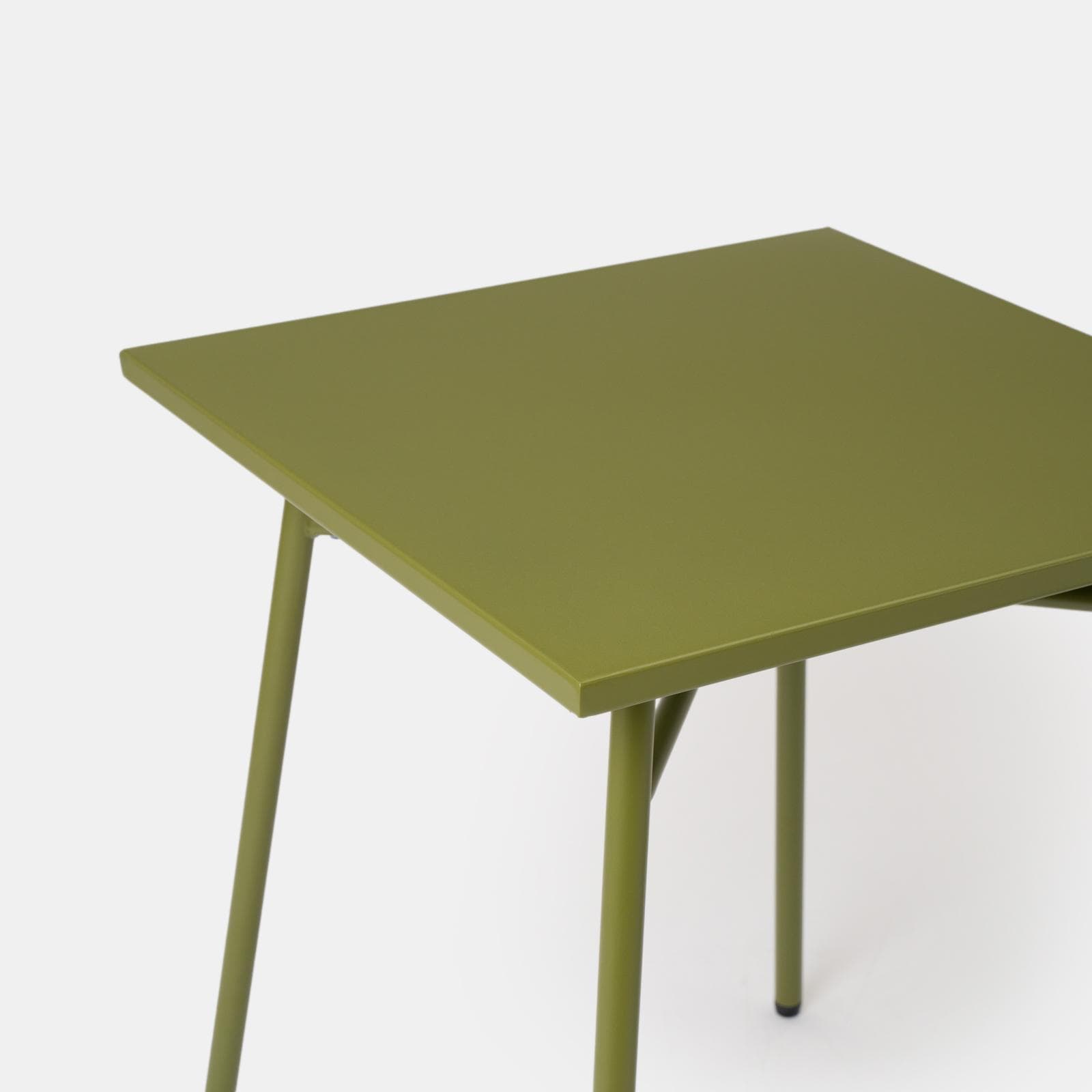 Set bistrot tavolo 60x60 e 2 sedie pieghevoli in acciaio verde oliva - Faber