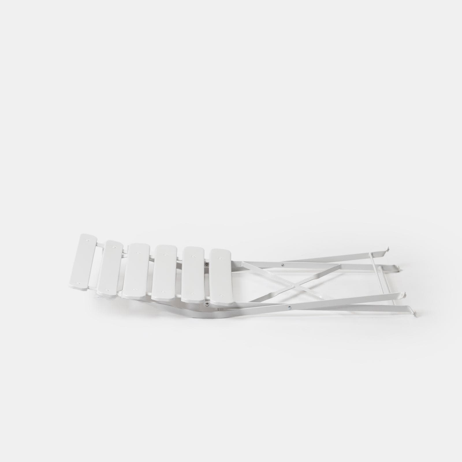 Set pranzo pieghevole tavolo 110x70 cm e 4 sedie in metallo bianco - Atelier