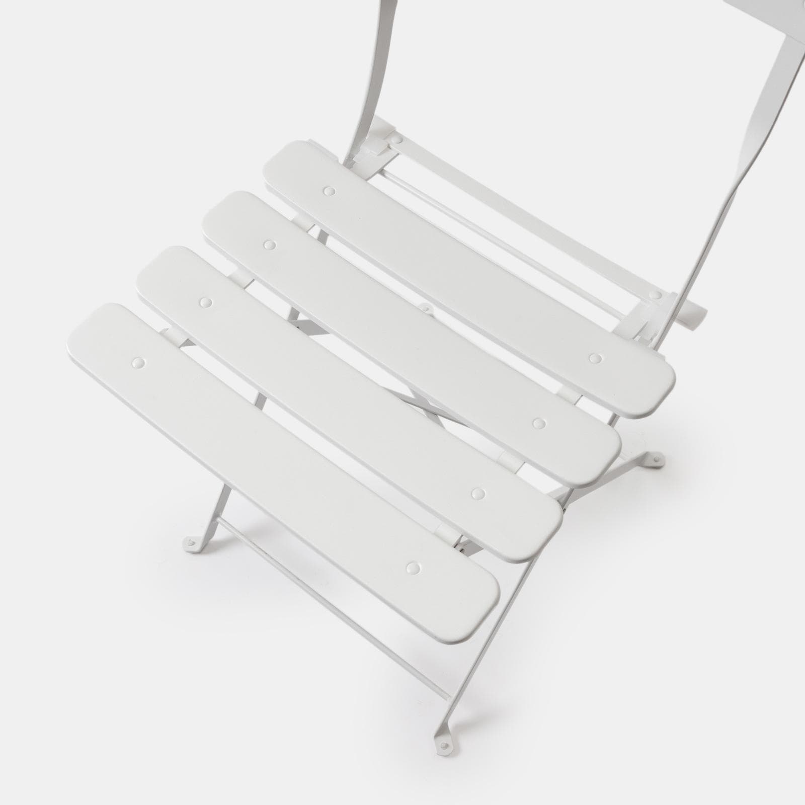 Set pranzo pieghevole tavolo 110x70 cm e 4 sedie in metallo bianco - Atelier