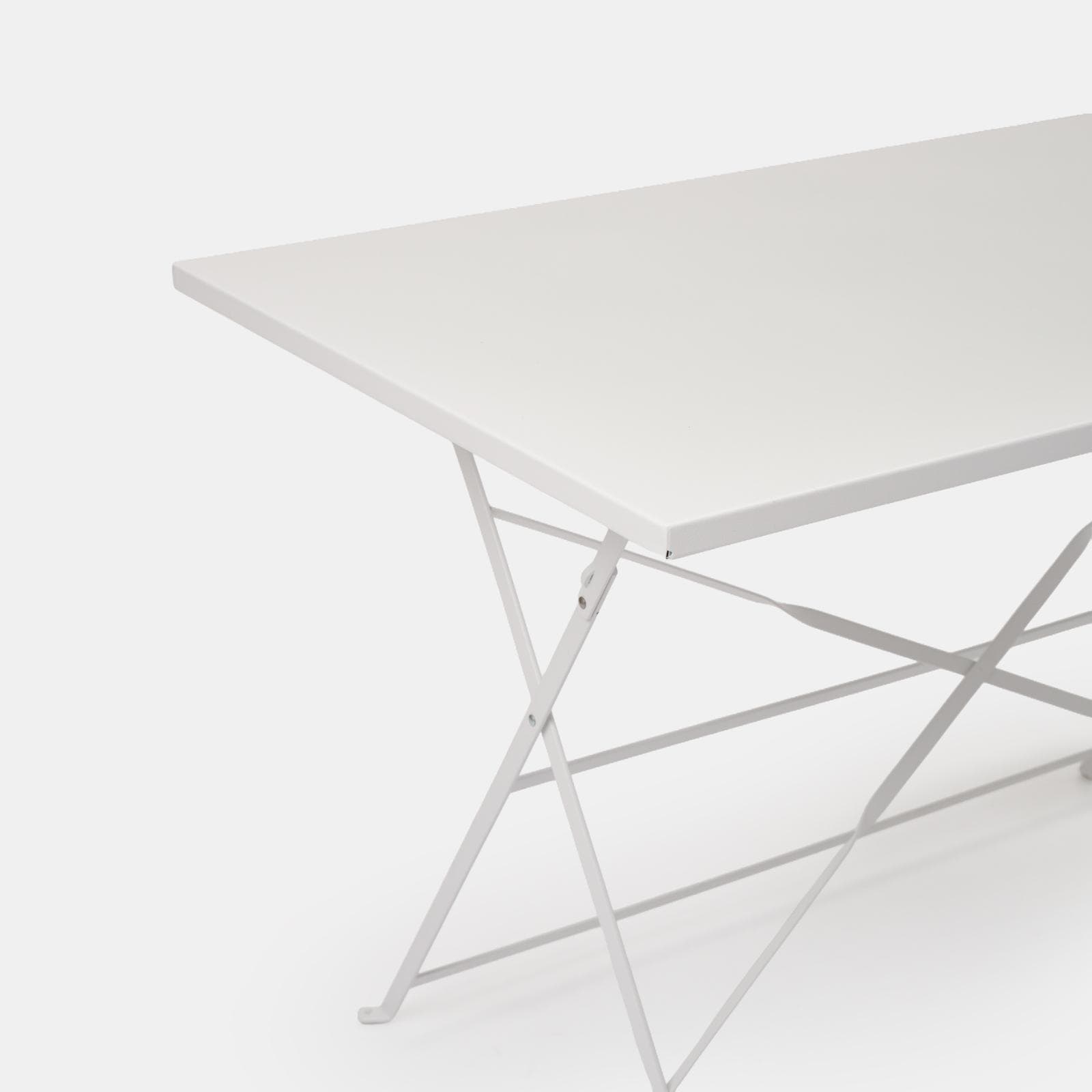 Set pranzo pieghevole tavolo 110x70 cm e 4 sedie in metallo bianco - Atelier