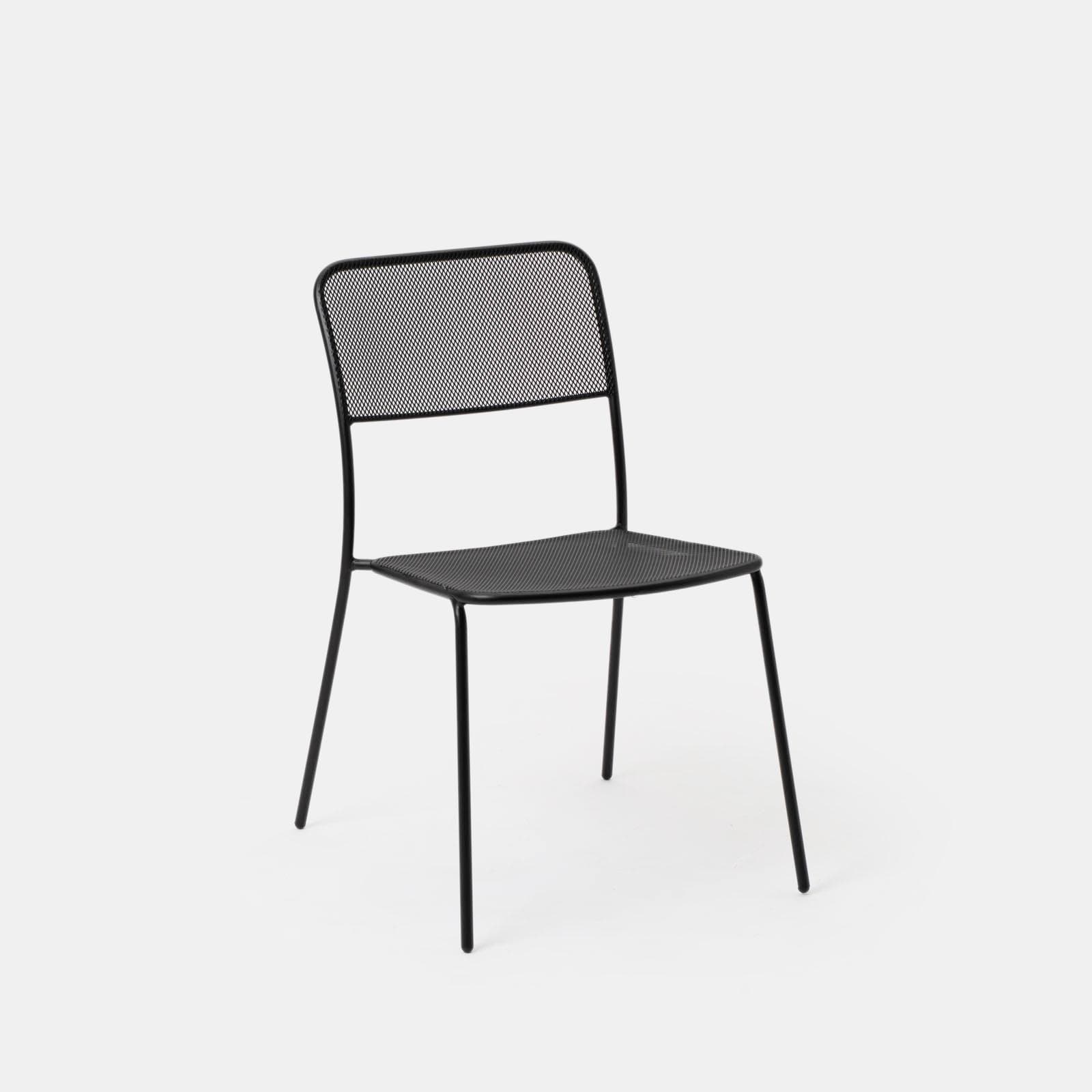 Set bistrot tavolo 70x70 cm e 2 sedie in acciaio nero - Faber