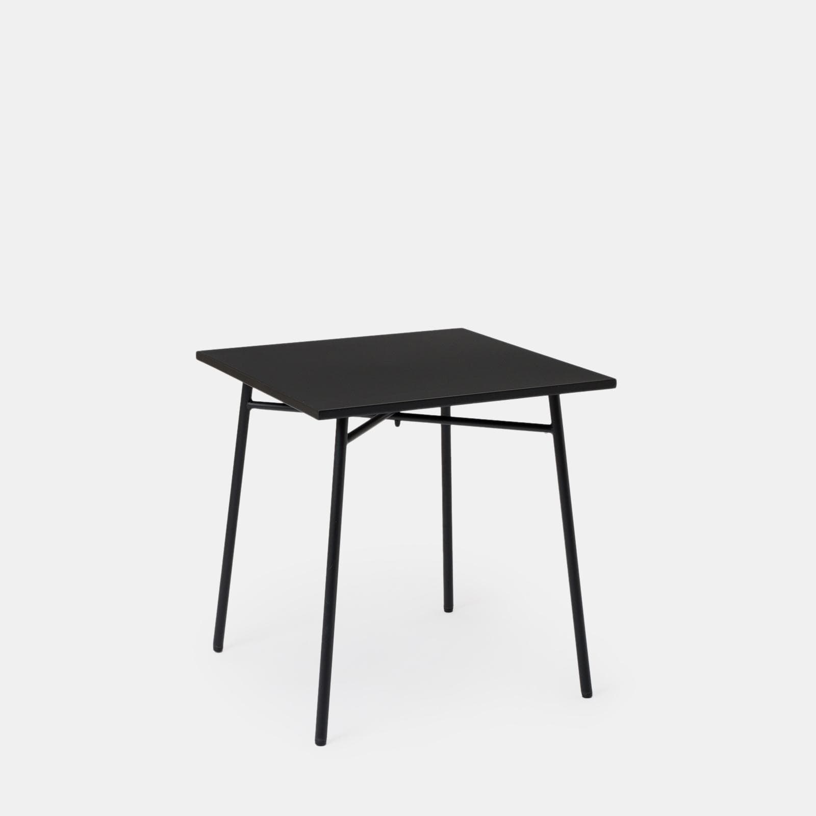 Set bistrot tavolo 70x70 cm e 2 sedie in acciaio nero - Faber