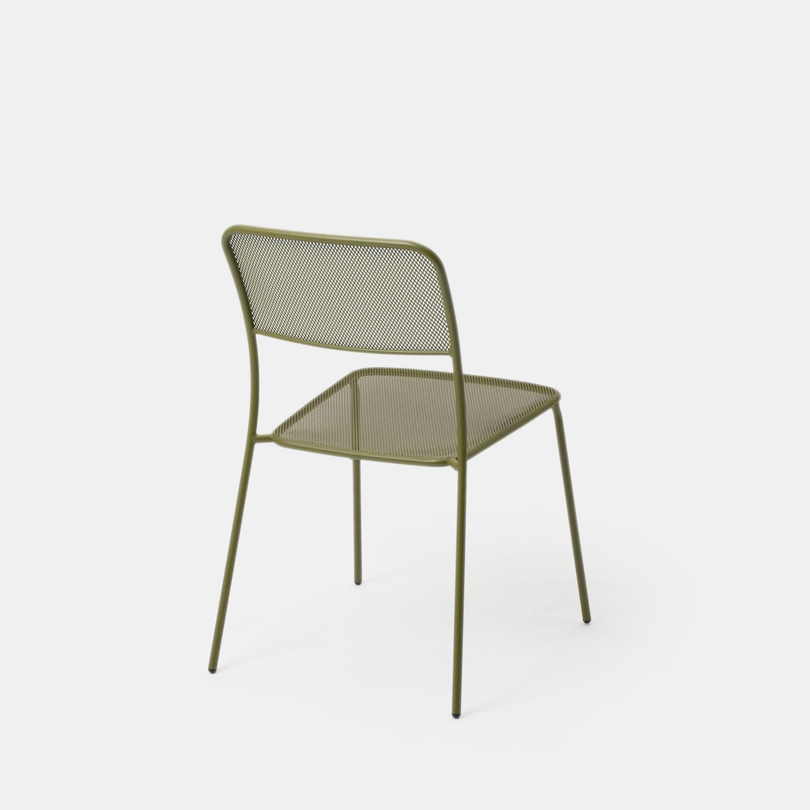 Set bistrot tavolo 70x70 cm e 2 sedie in acciaio verde oliva - Faber