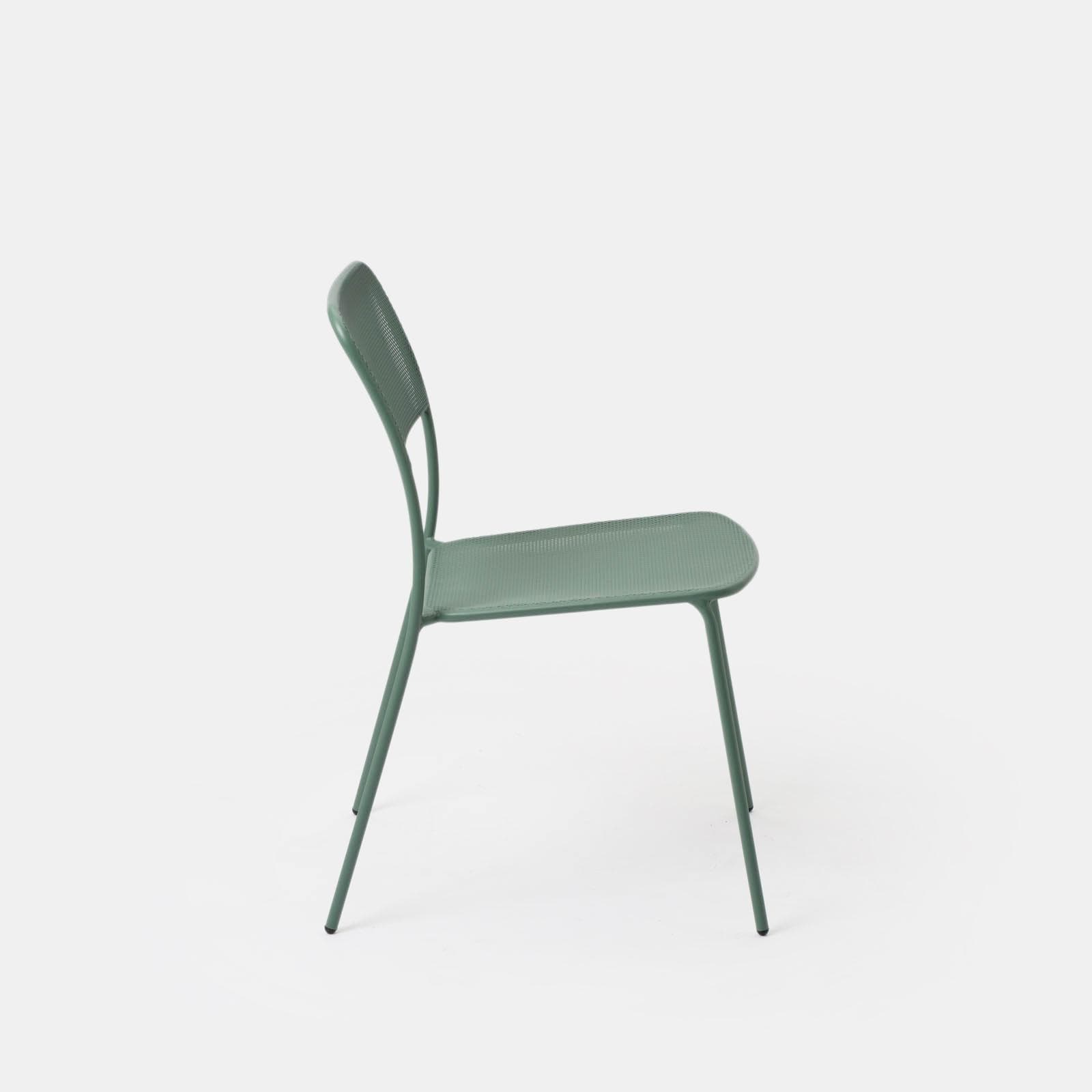 Set bistrot tavolo 70x70 cm e 2 sedie in acciaio verde marino - Faber