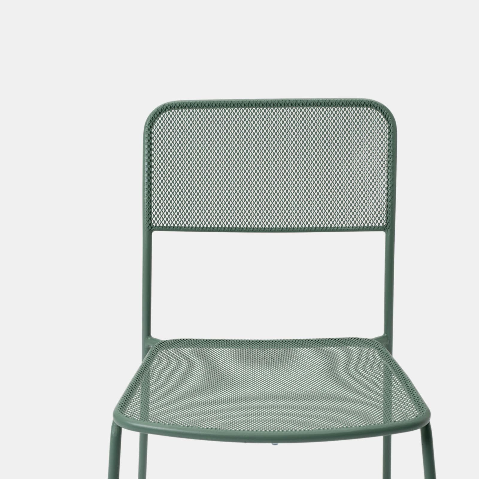 Set bistrot tavolo 70x70 cm e 2 sedie in acciaio verde marino - Faber