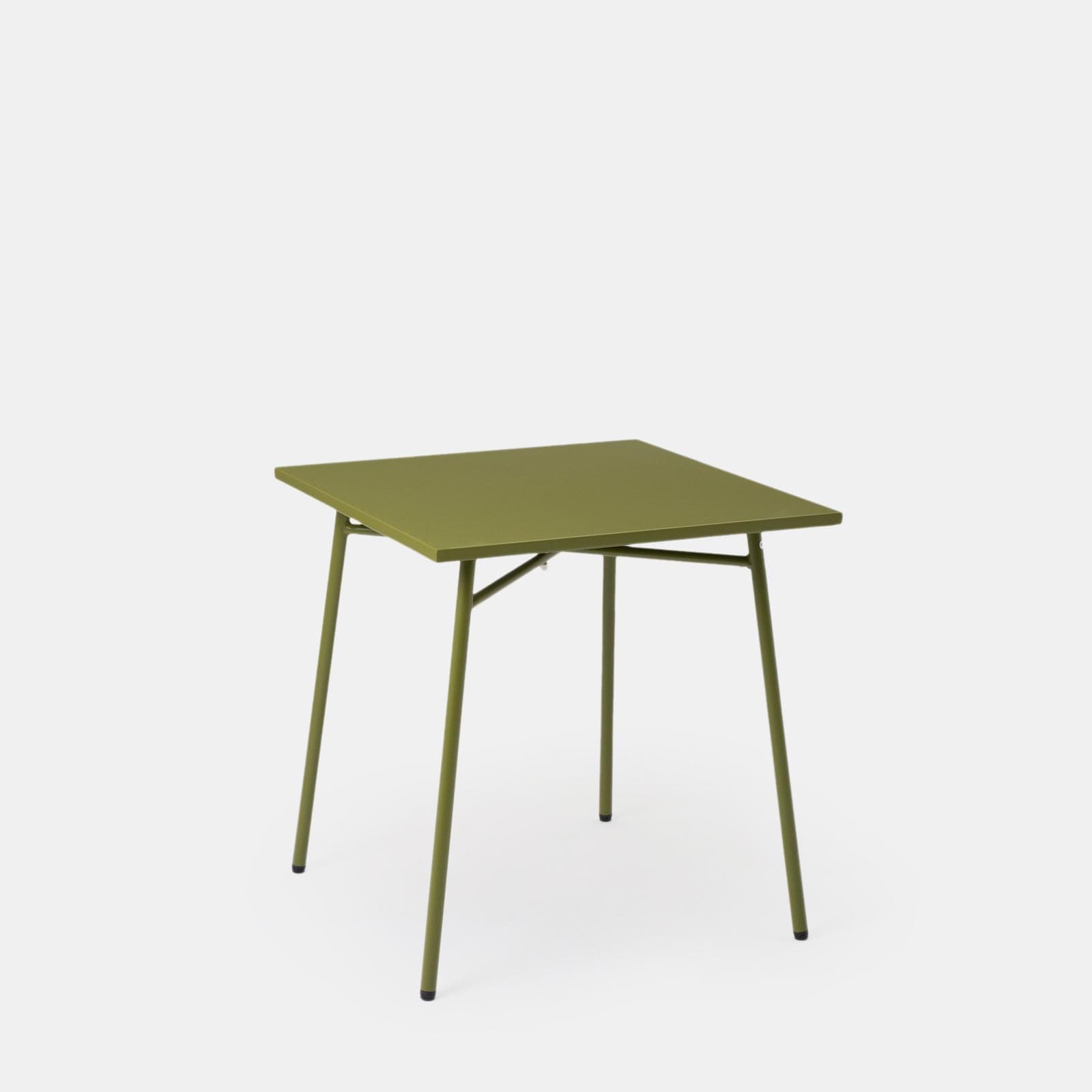 Set bistrot tavolo 70x70 cm e 2 sedie pieghevoli in acciaio verde oliva - Faber