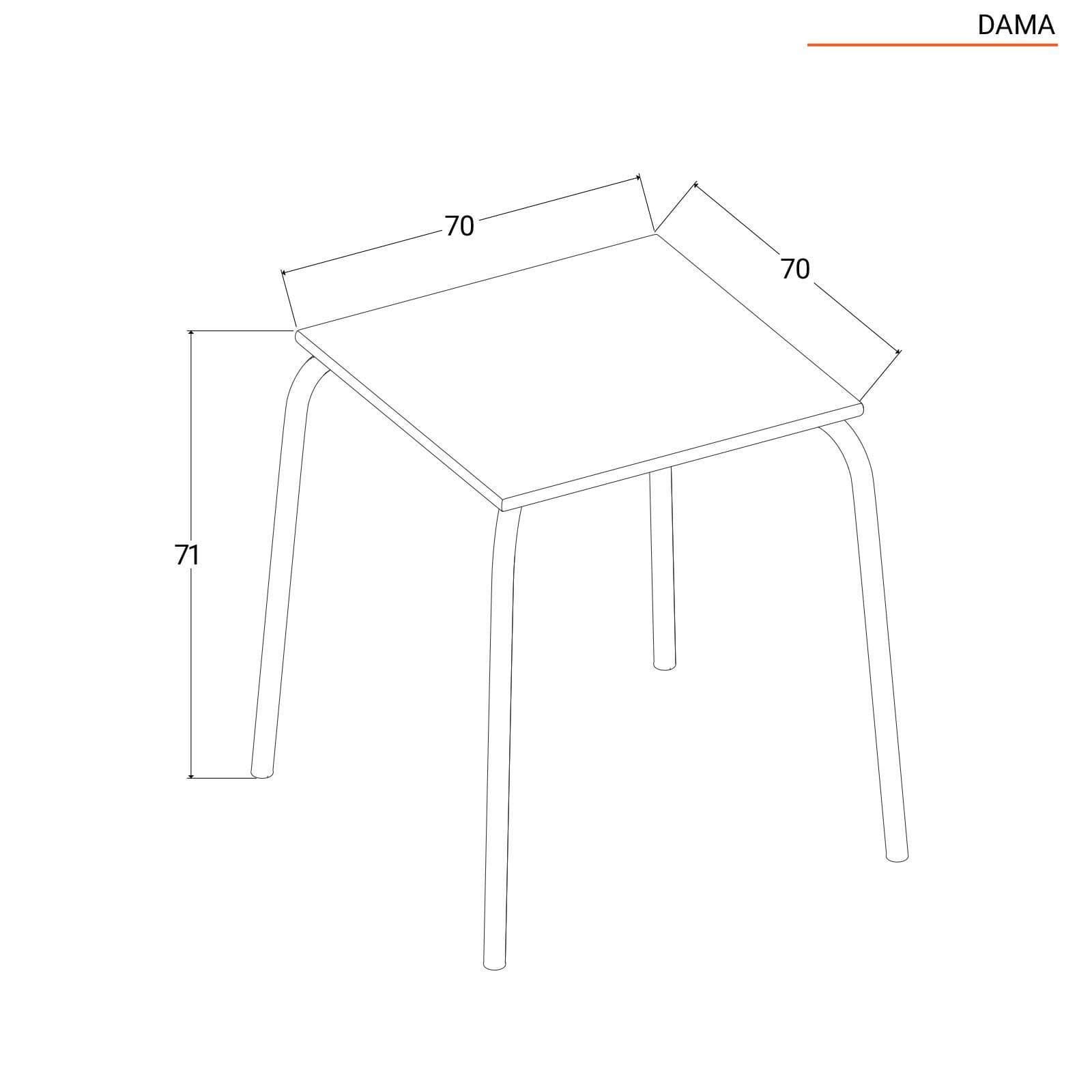 Set bistrot tavolo 70x70 cm e 2 sedie pieghevoli in metallo nero - Dama