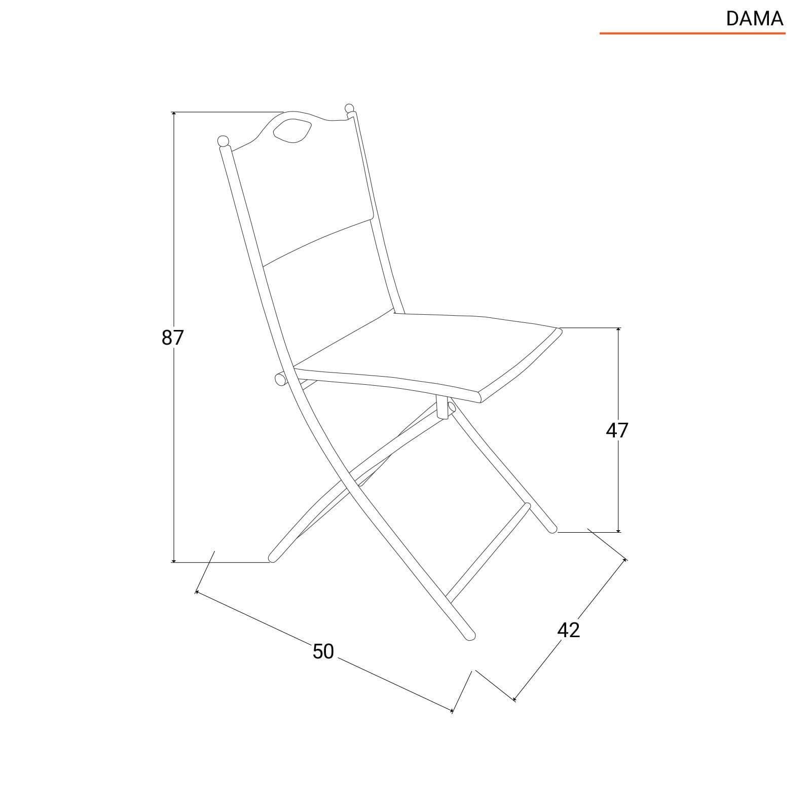 Set bistrot tavolo 70x70 cm e 2 sedie pieghevoli in metallo nero - Dama