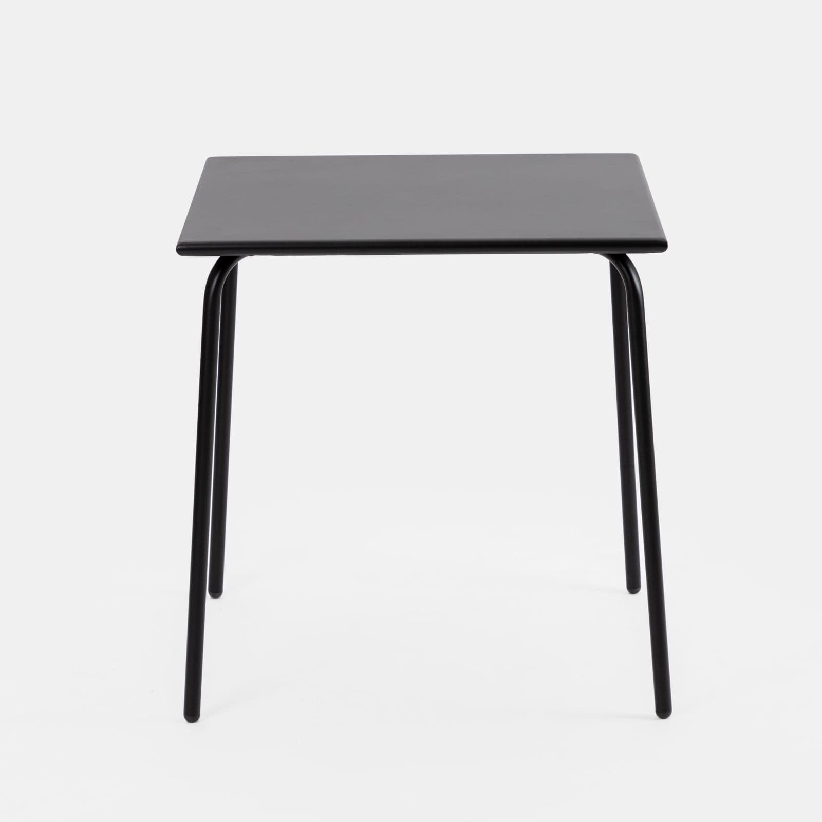 Set bistrot tavolo 70x70 cm e 2 sedie pieghevoli in metallo nero - Dama