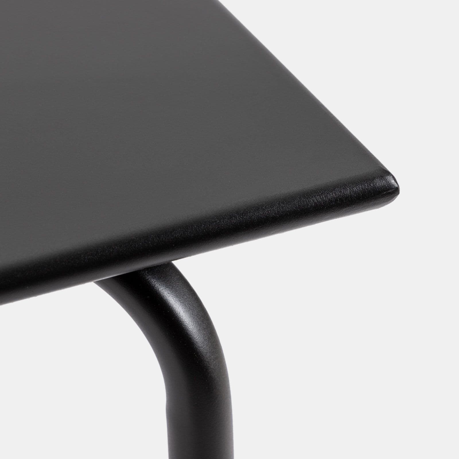 Set bistrot tavolo 70x70 cm e 2 sedie pieghevoli in metallo nero - Dama