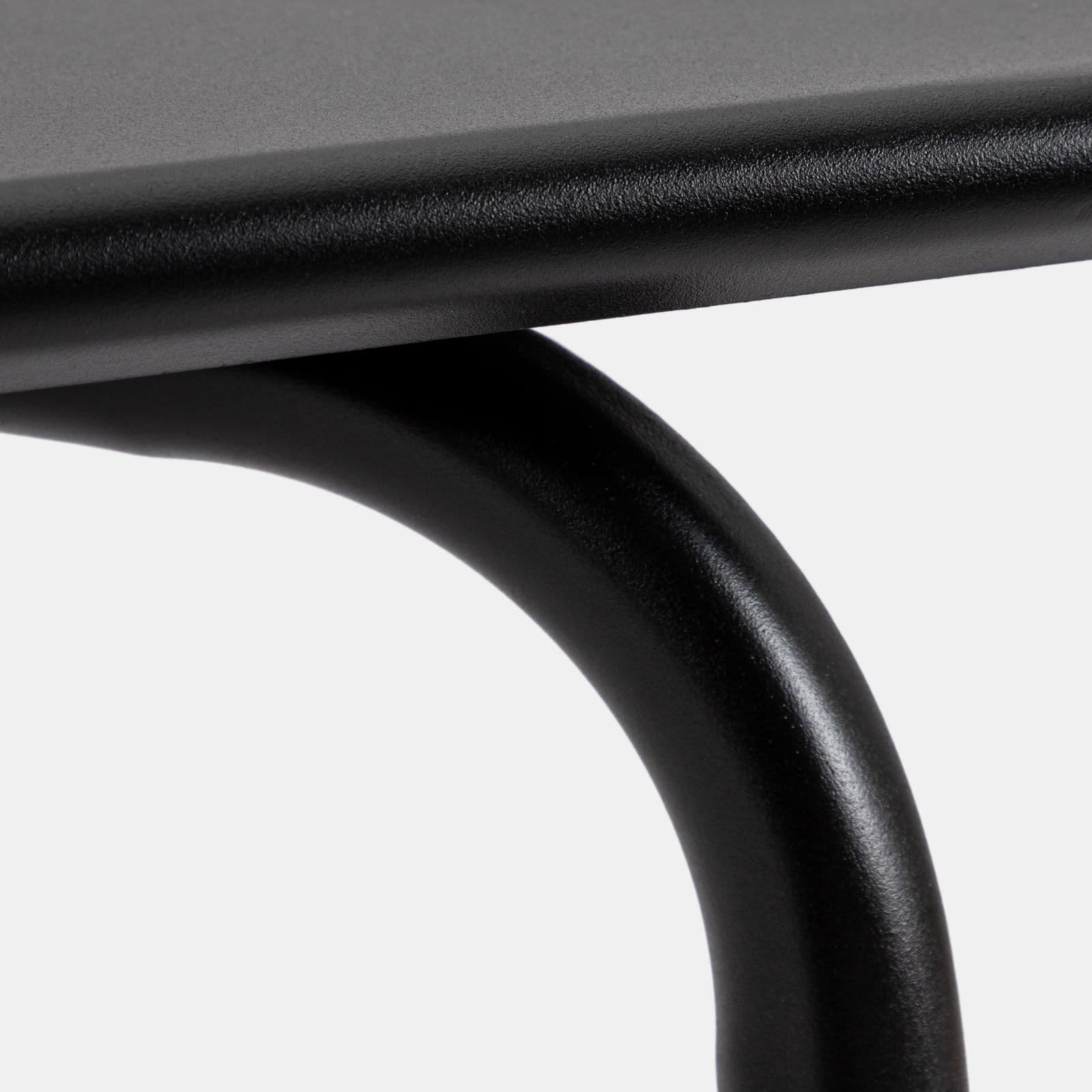 Set bistrot tavolo 70x70 cm e 2 sedie pieghevoli in metallo nero - Dama