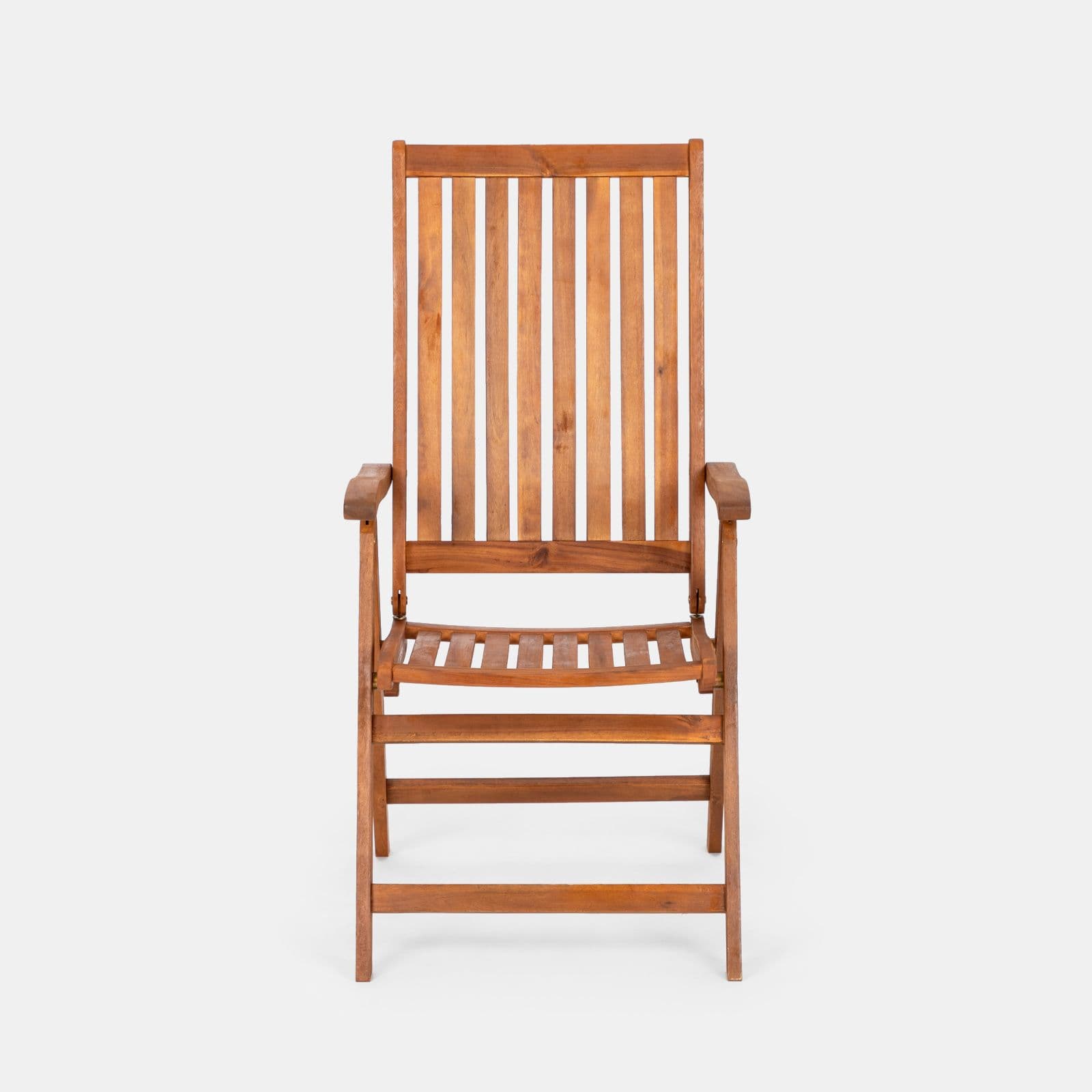 Set bistrot tavolo 70x70 cm e 2 sedie con braccioli regolabili in legno di acacia - Paja