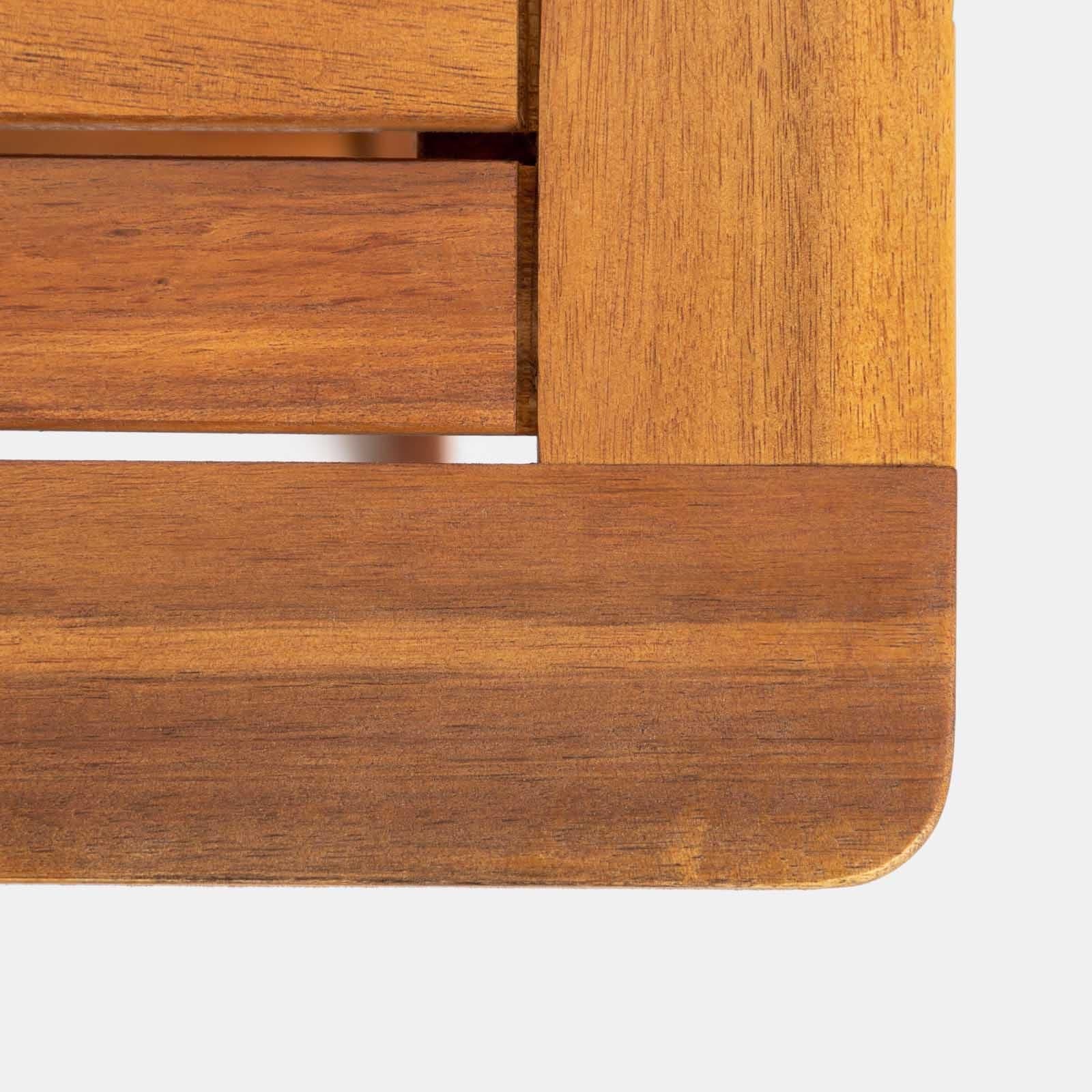 Set bistrot con tavolo pieghevole 70x70 cm e 2 sedie pieghevoli in legno di acacia - Paja