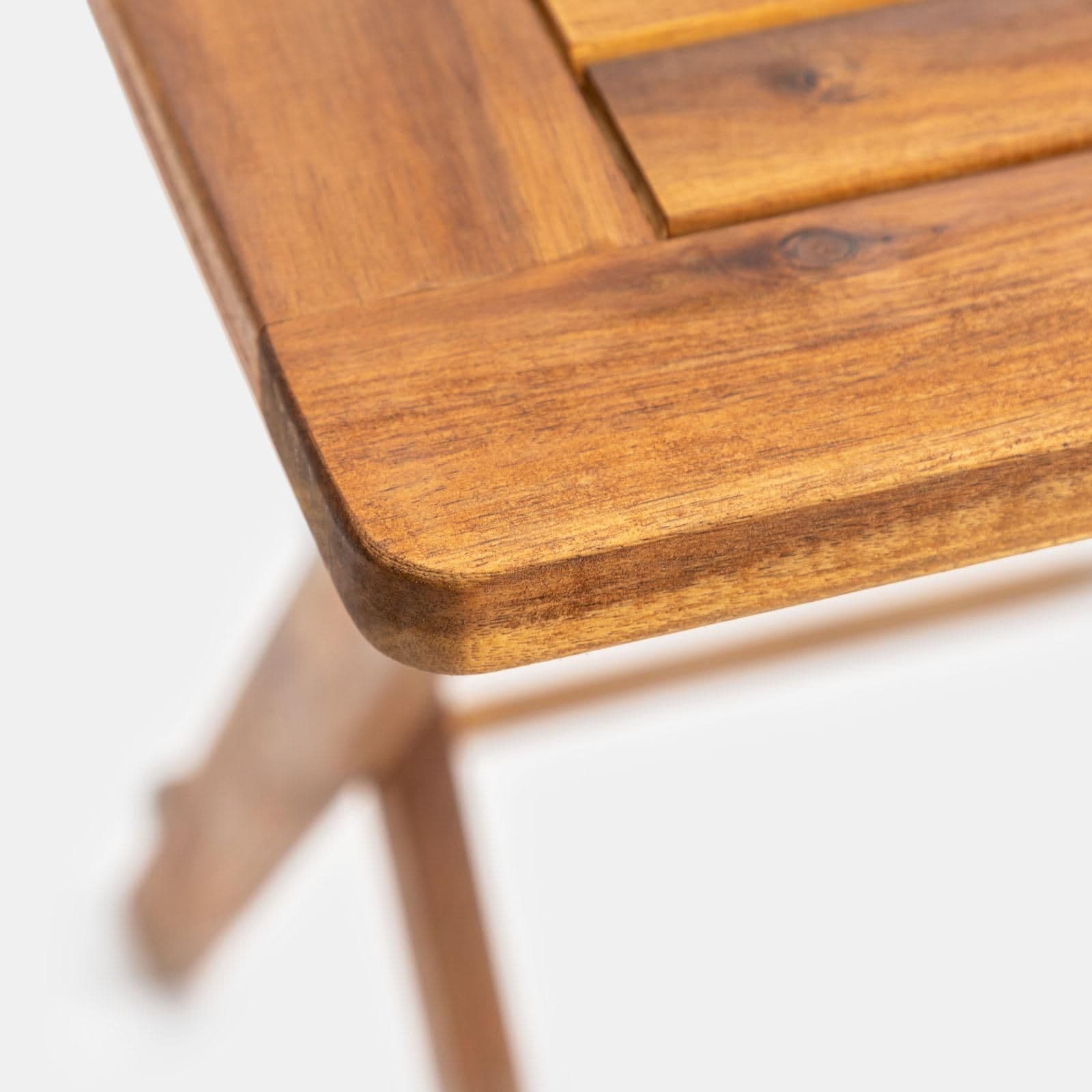 Set bistrot con tavolo pieghevole 70x70 cm e 2 sedie pieghevoli in legno di acacia - Paja