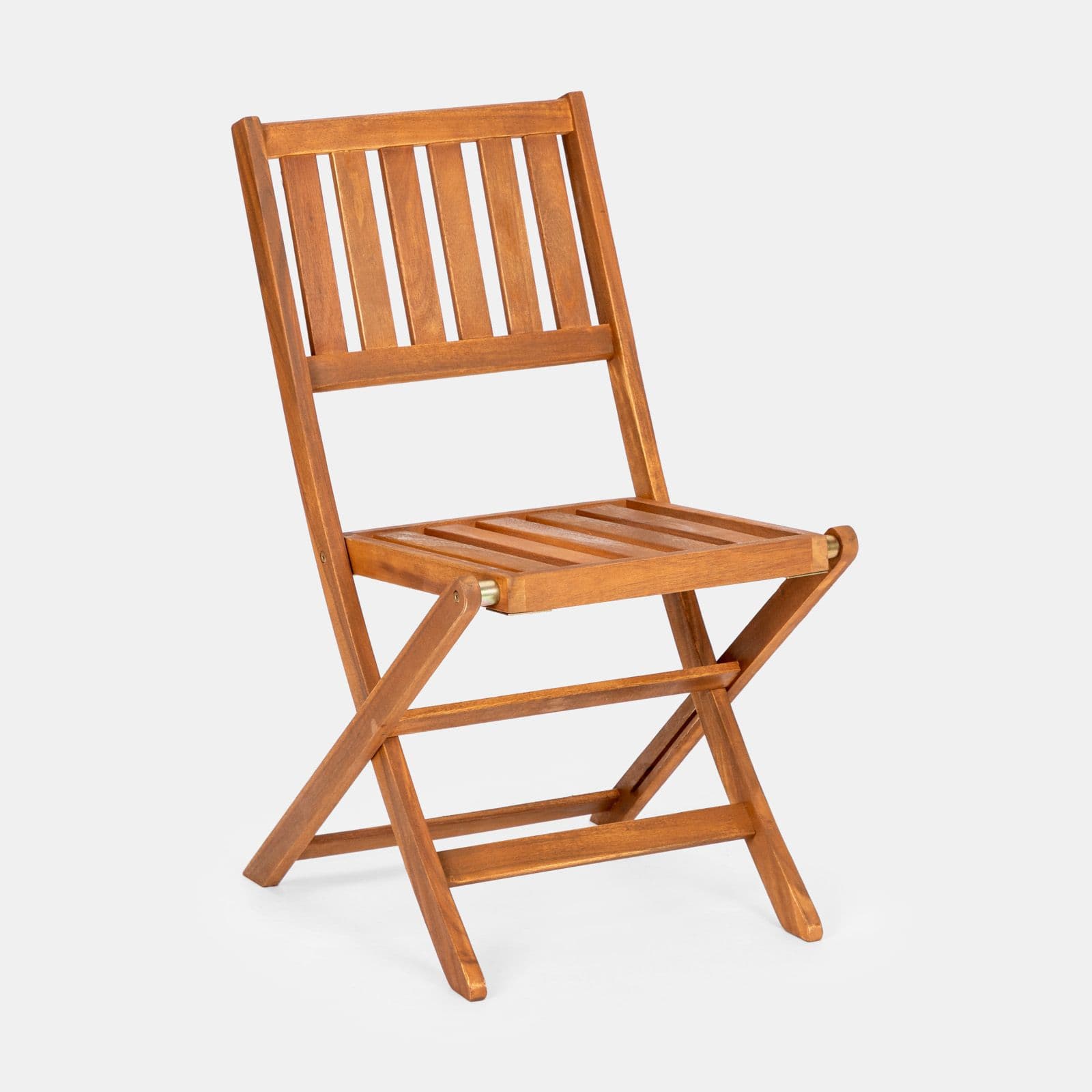 Set bistrot con tavolo pieghevole 70x70 cm e 2 sedie pieghevoli in legno di acacia - Paja