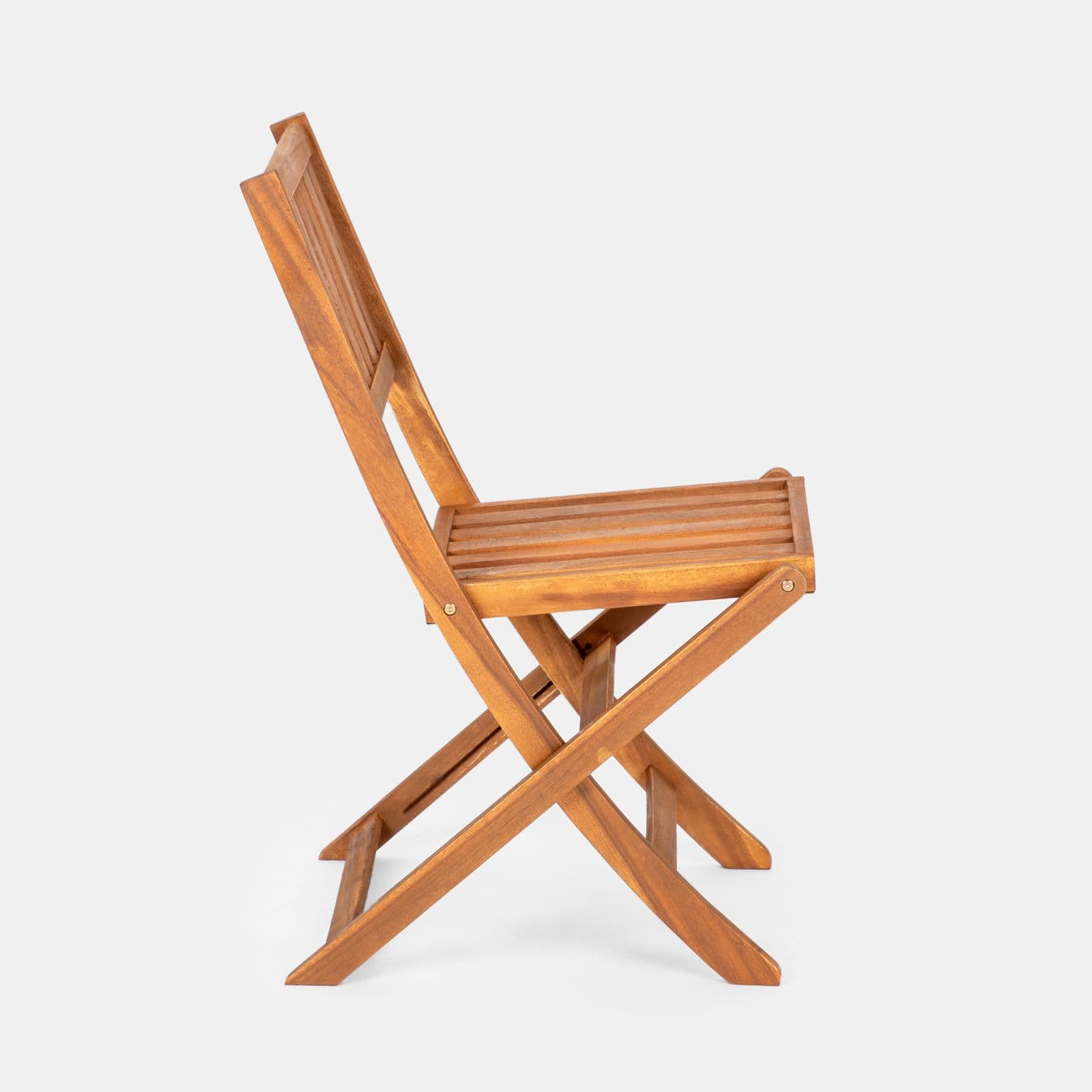 Set bistrot con tavolo pieghevole 70x70 cm e 2 sedie pieghevoli in legno di acacia - Paja