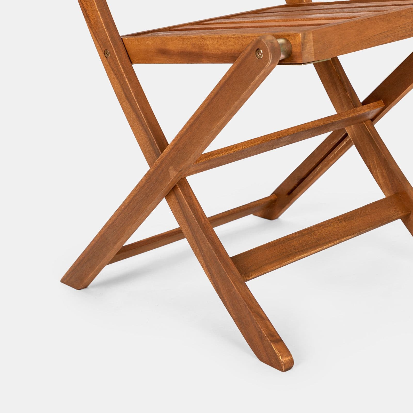 Set bistrot con tavolo pieghevole 70x70 cm e 2 sedie pieghevoli in legno di acacia - Paja