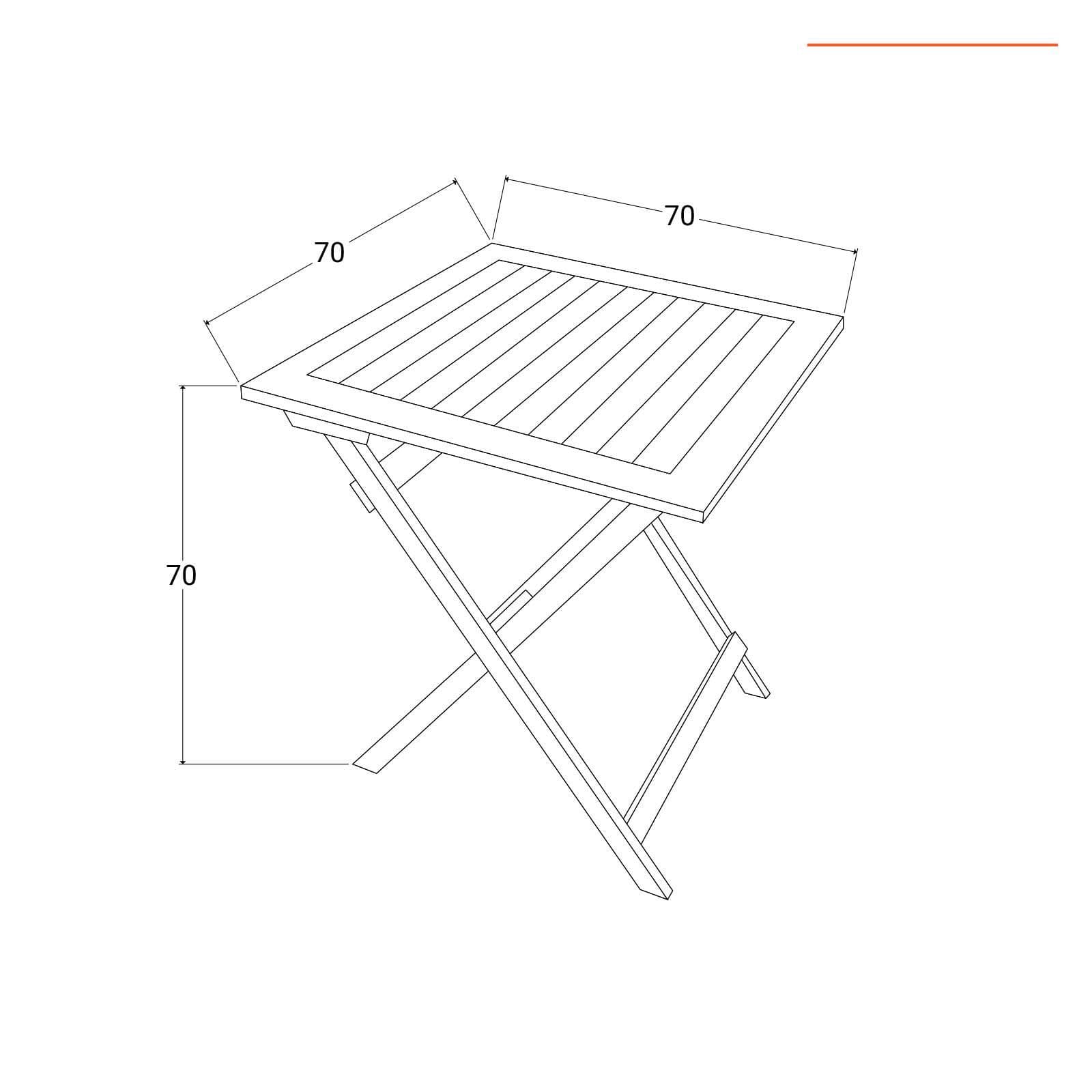 Set bistrot con tavolo pieghevole 70x70 cm e 2 sedie pieghevoli in legno di acacia - Paja