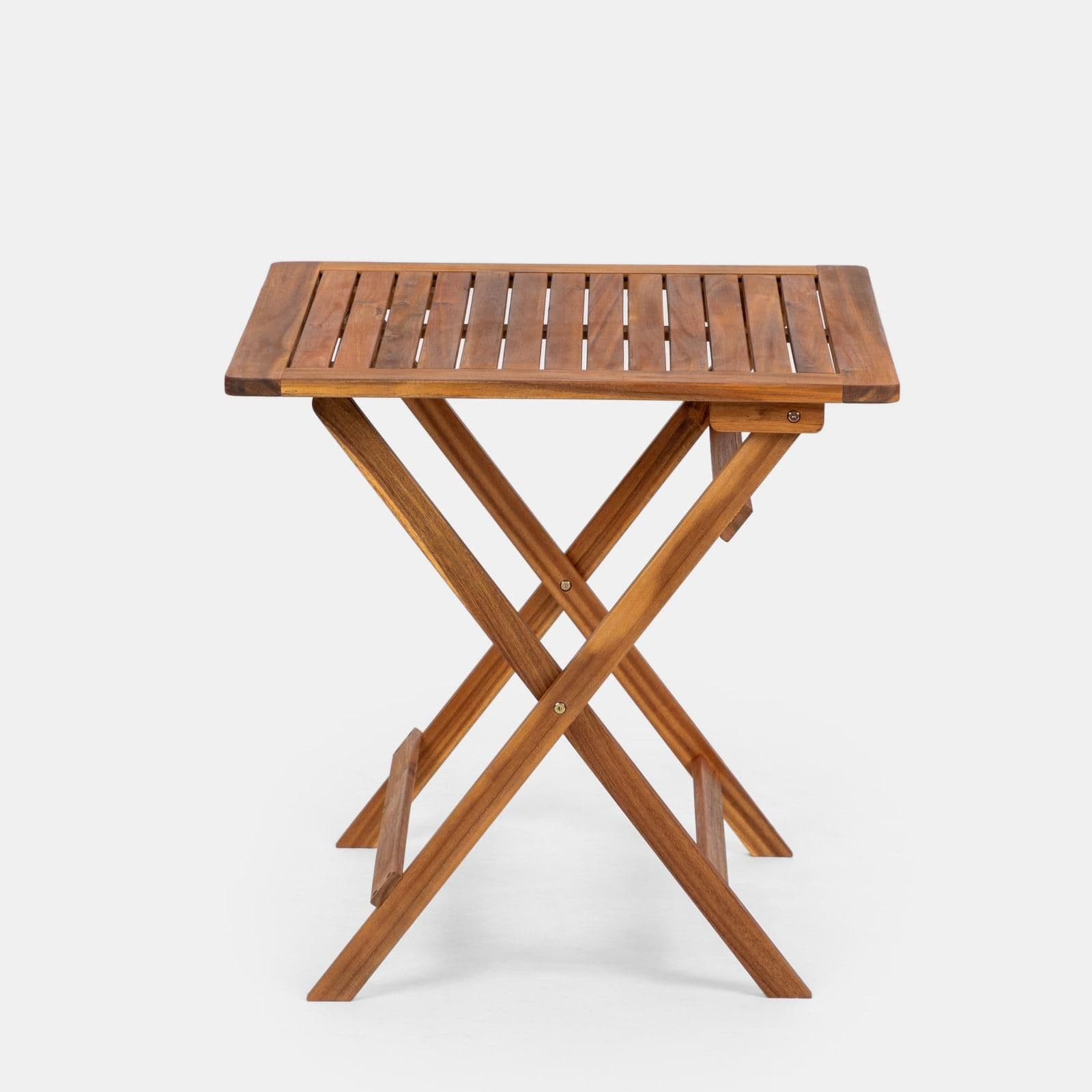 Set bistrot con tavolo pieghevole 70x70 cm e 2 sedie pieghevoli in legno di acacia - Paja