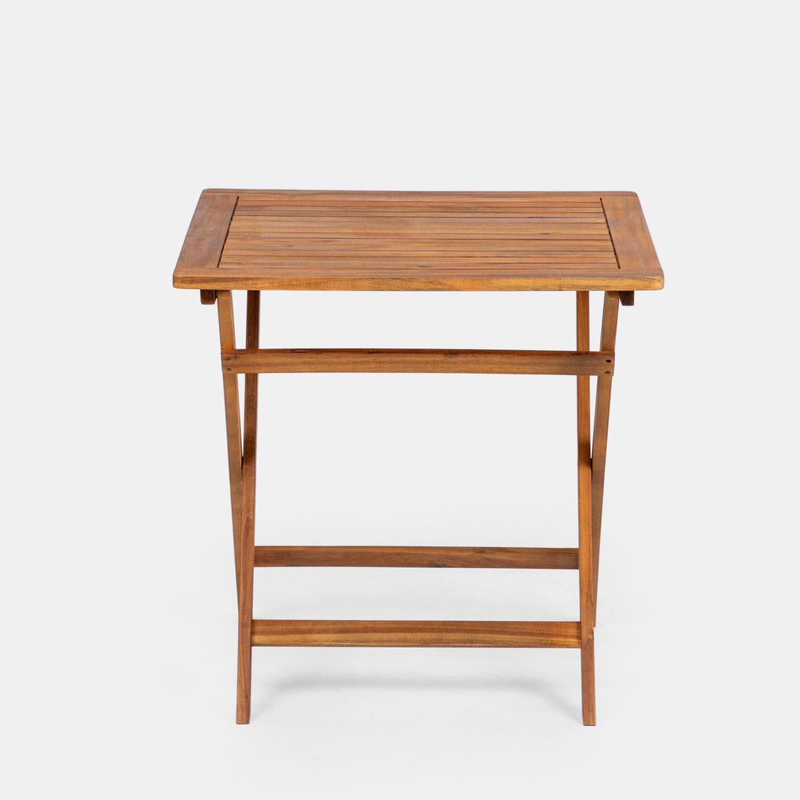 Set bistrot tavolo pieghevole 70x70 cm e 2 sedie pieghevoli in legno di acacia - Paja