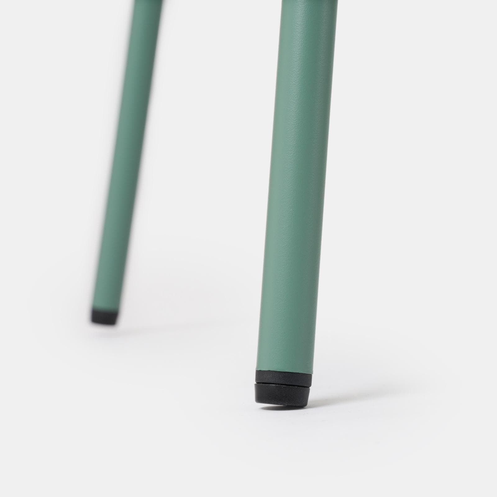 Set pranzo tavolo 80x80 cm e 4 sedie con braccioli in acciaio verde marino - Faber