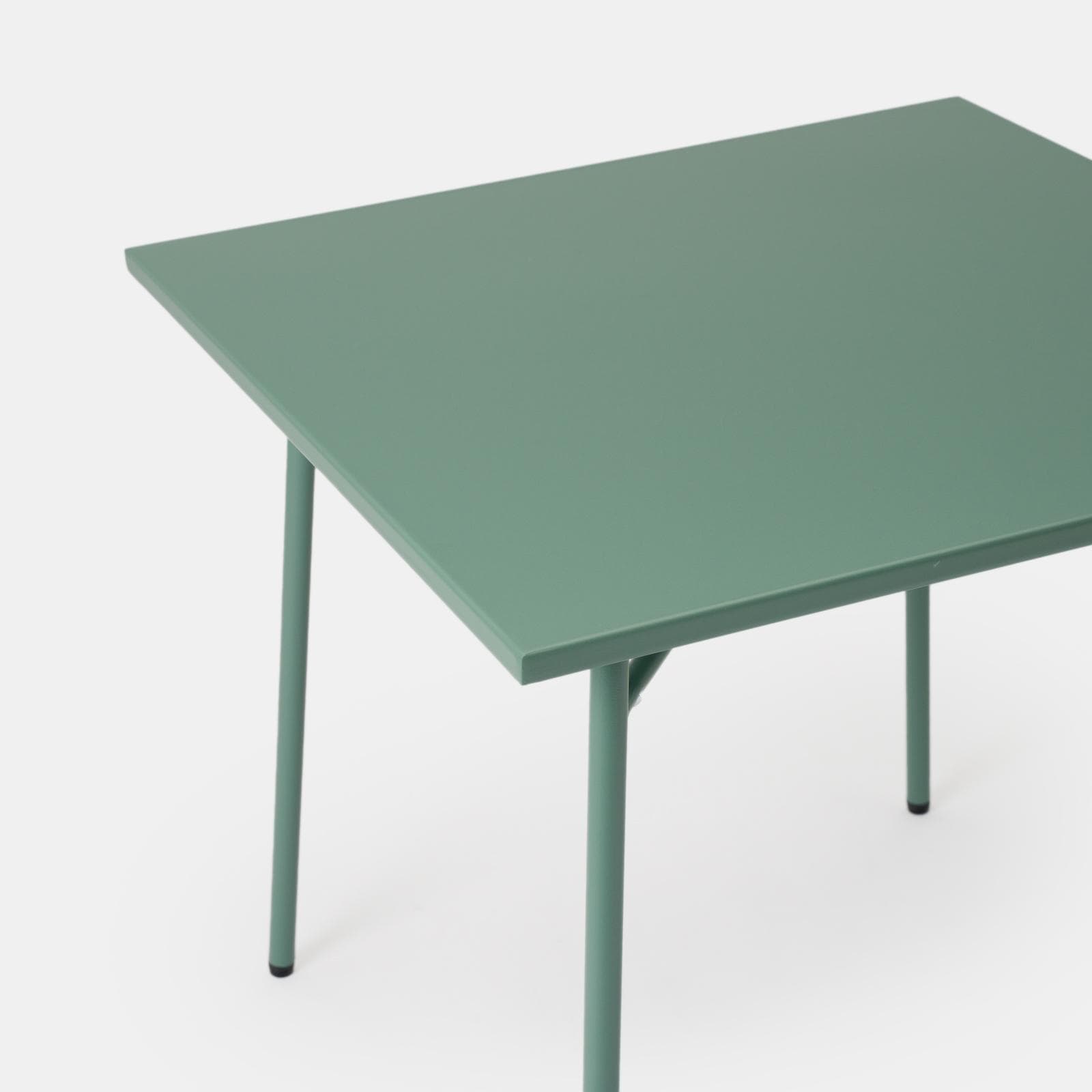 Set pranzo tavolo 80x80 cm e 4 sedie con braccioli in acciaio verde marino - Faber