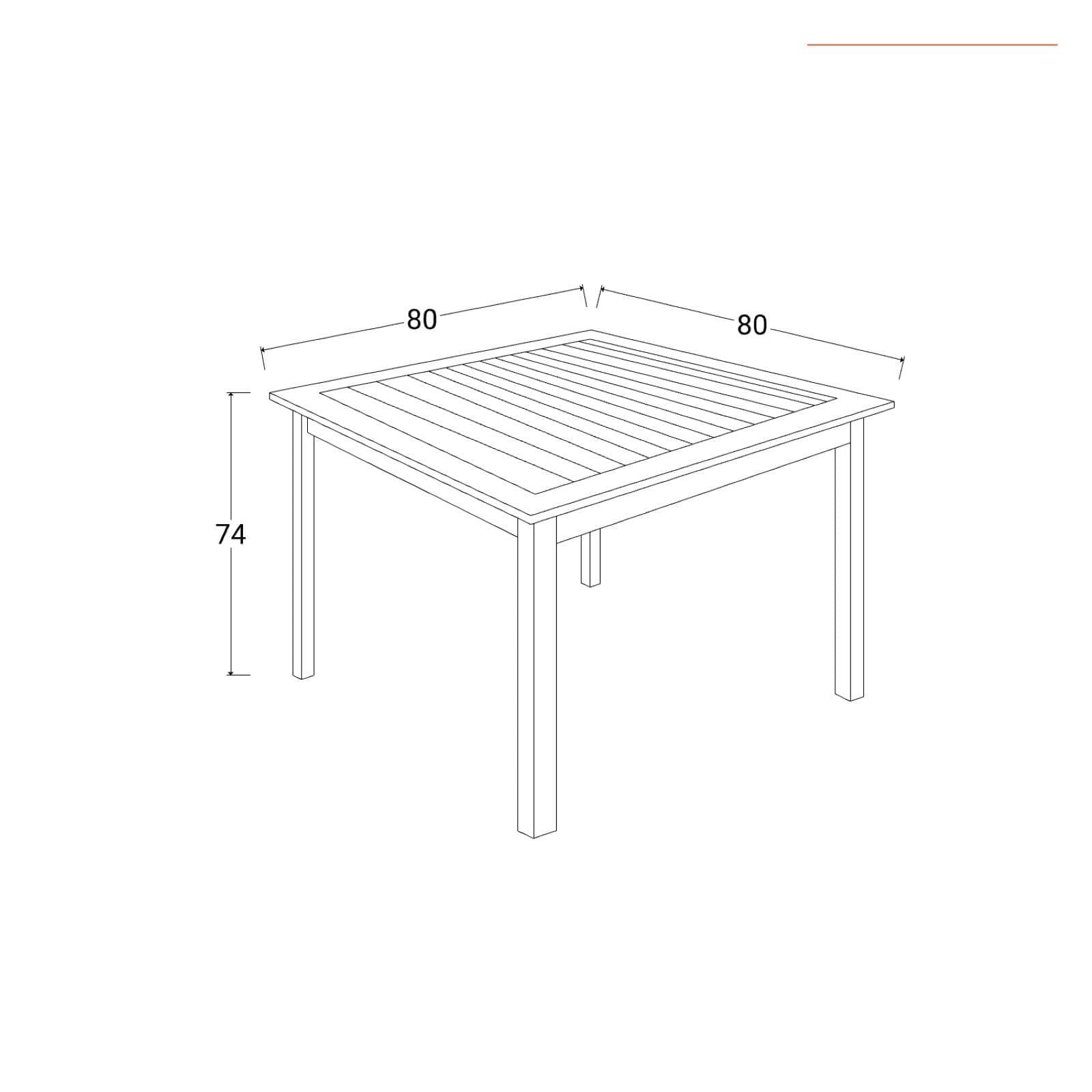 Set pranzo tavolo 80x80 cm e 4 sedie regista tortora in legno d'acacia - Paja