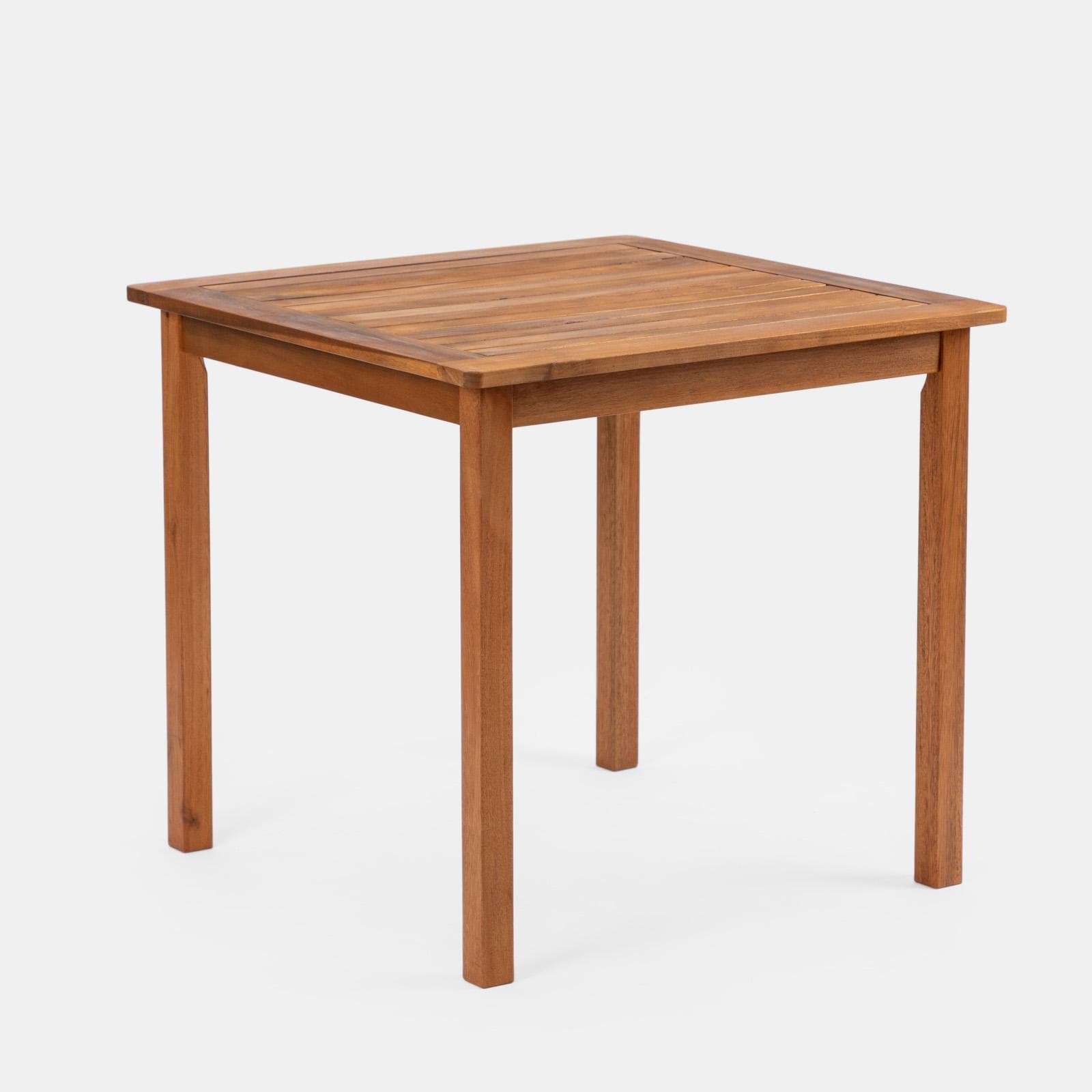 Set pranzo tavolo 80x80 cm e 4 sedie regista tortora in legno d'acacia - Paja