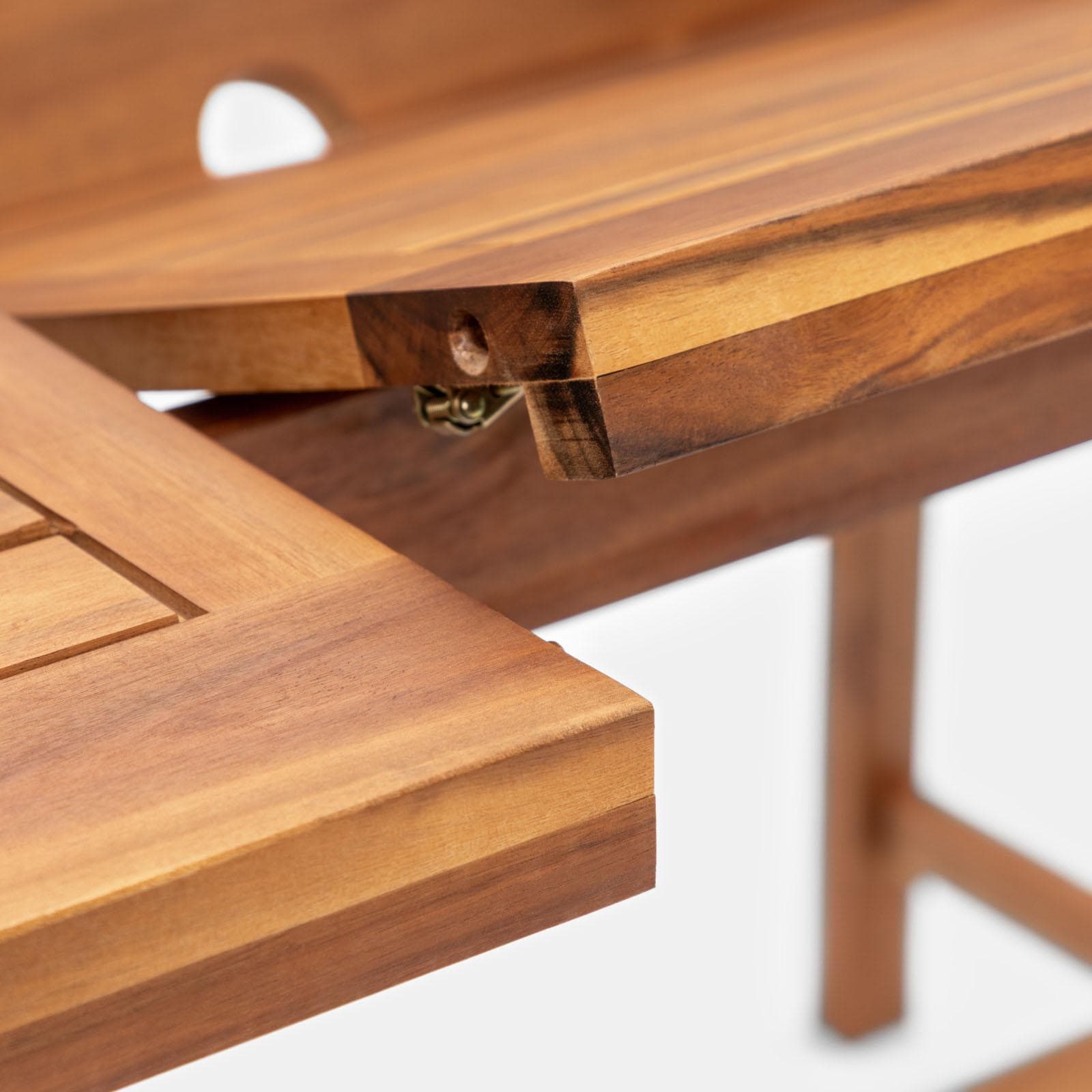 Set pranzo tavolo allungabile 150/200x100 cm e 4 sedie con braccioli in legno di acacia - Paja