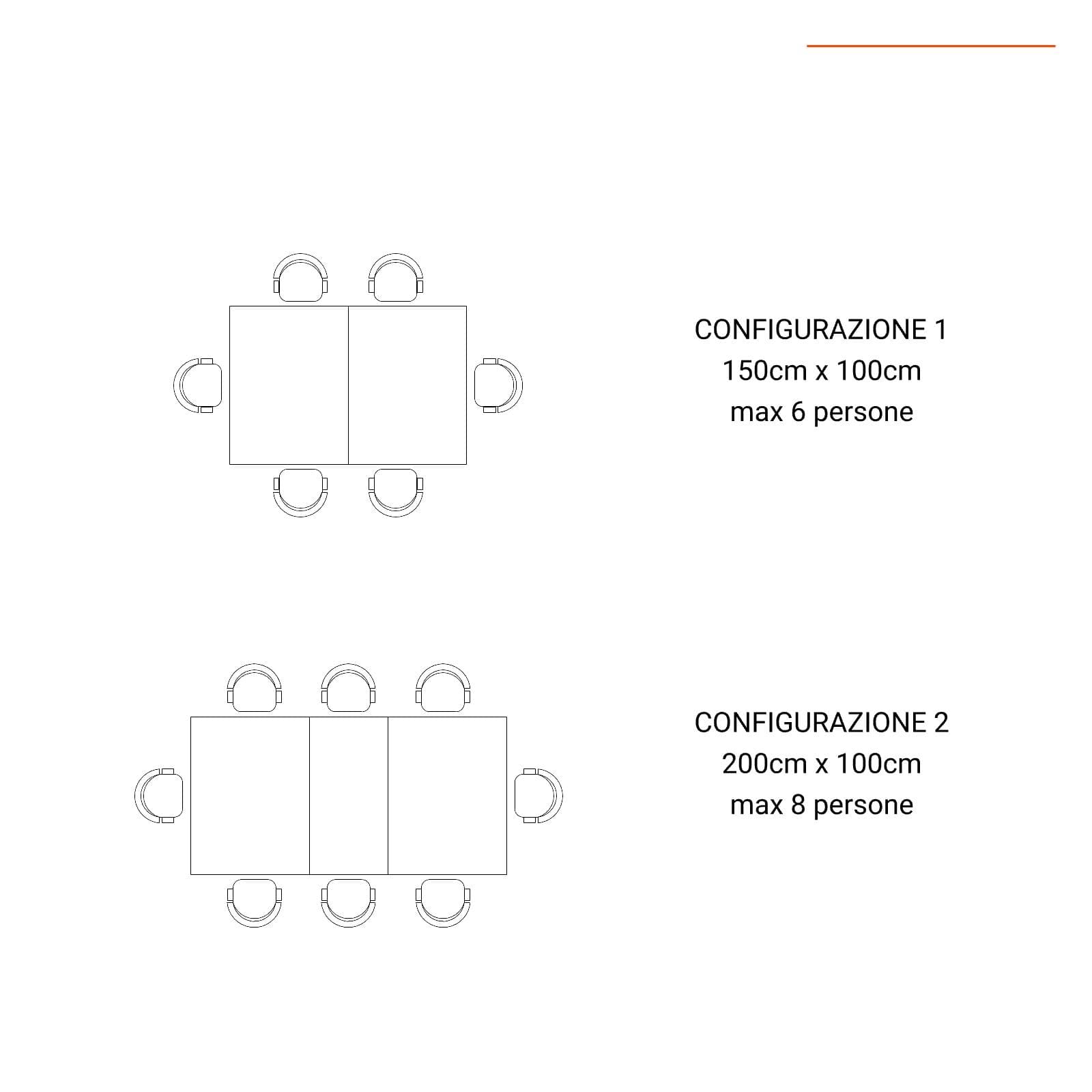 Set pranzo tavolo allungabile 150/200x100 cm e 4 sedie con braccioli in legno di acacia - Paja