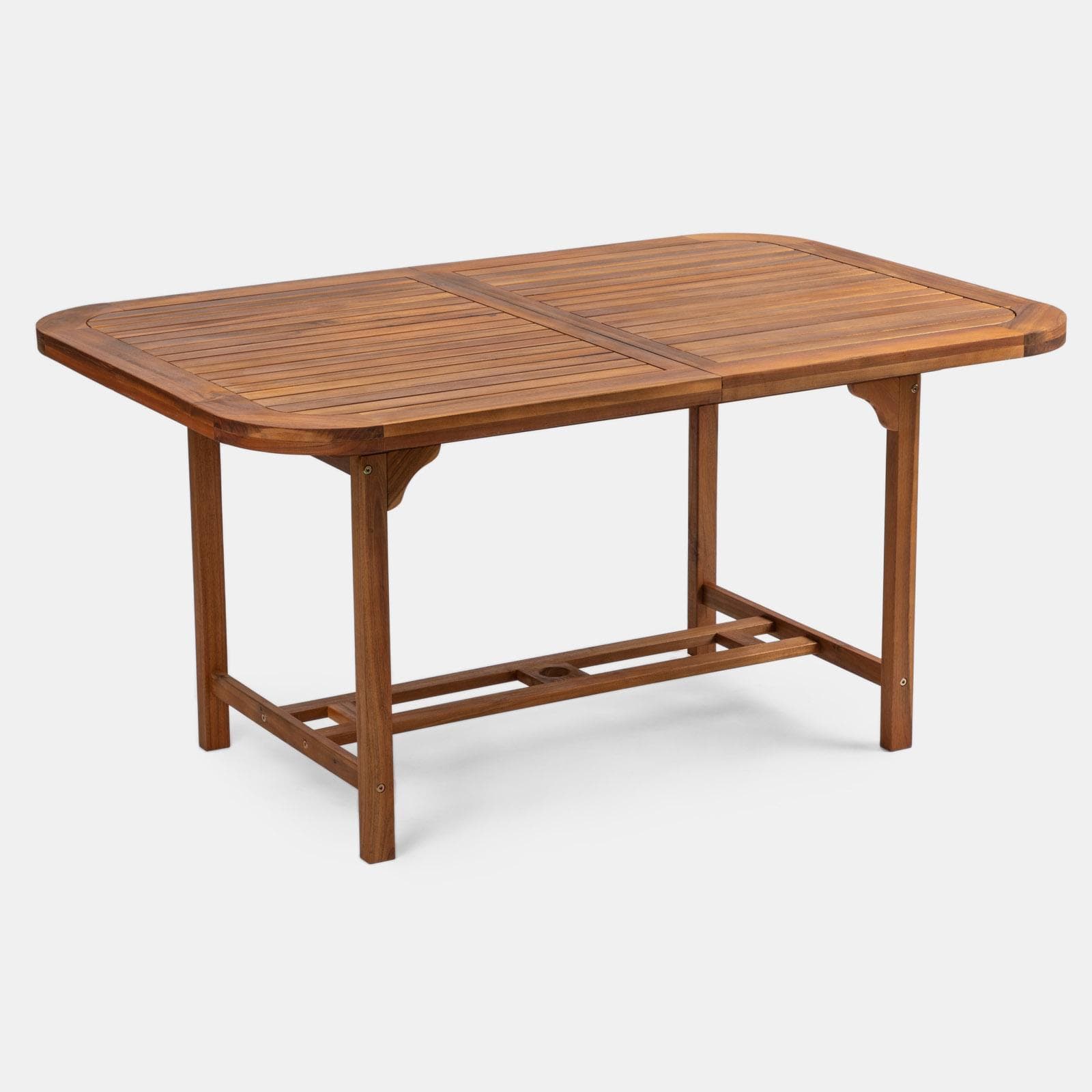 Set pranzo tavolo allungabile 150/200x100 cm e 4 sedie con braccioli in legno di acacia - Paja