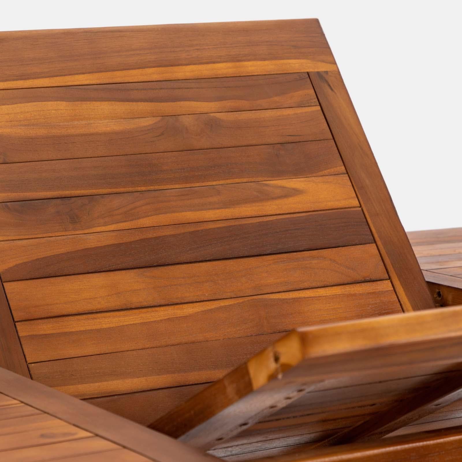 Set pranzo tavolo allungabile 180/240x120 cm e 4 poltrone in polyrattan nero e legno teak - Habanero