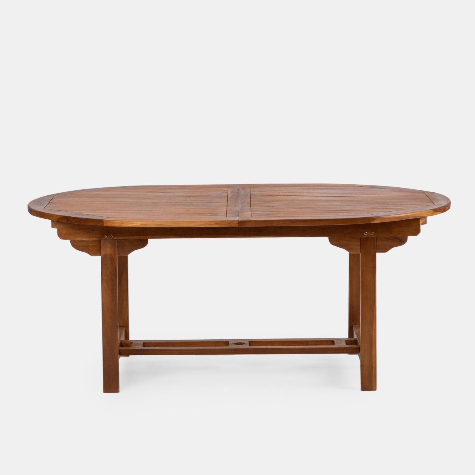 Set pranzo tavolo allungabile 180/240x120 cm e 4 poltrone in polyrattan nero e legno teak - Habanero