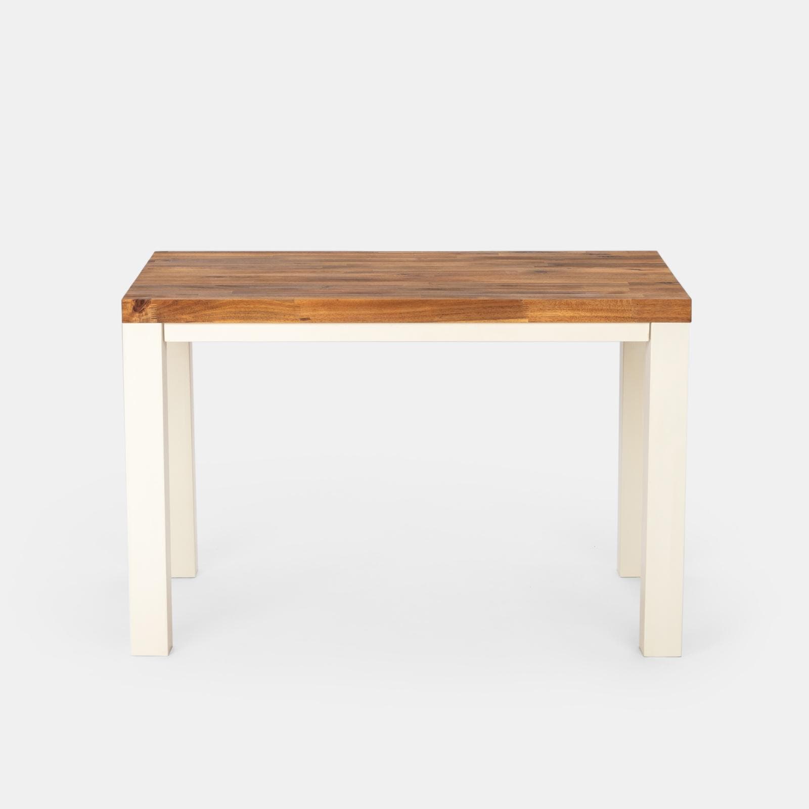 Set pranzo tavolo con piano in legno di acacia 115x70 cm e 4 sedie impilabili blu maldive - Paint