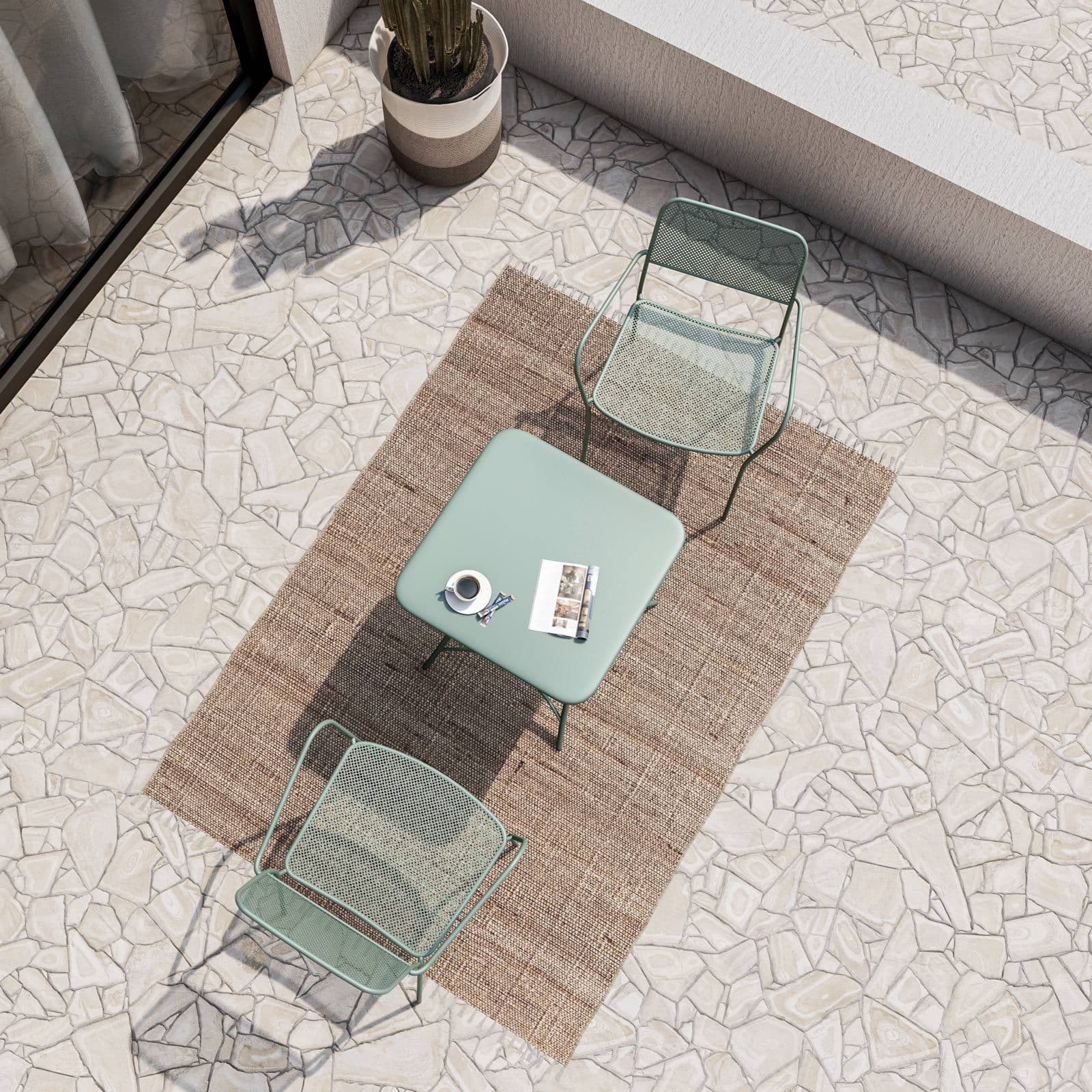Set bistrot tavolo pieghevole 60x60 cm e 2 sedie con braccioli in acciaio verde marino - Faber