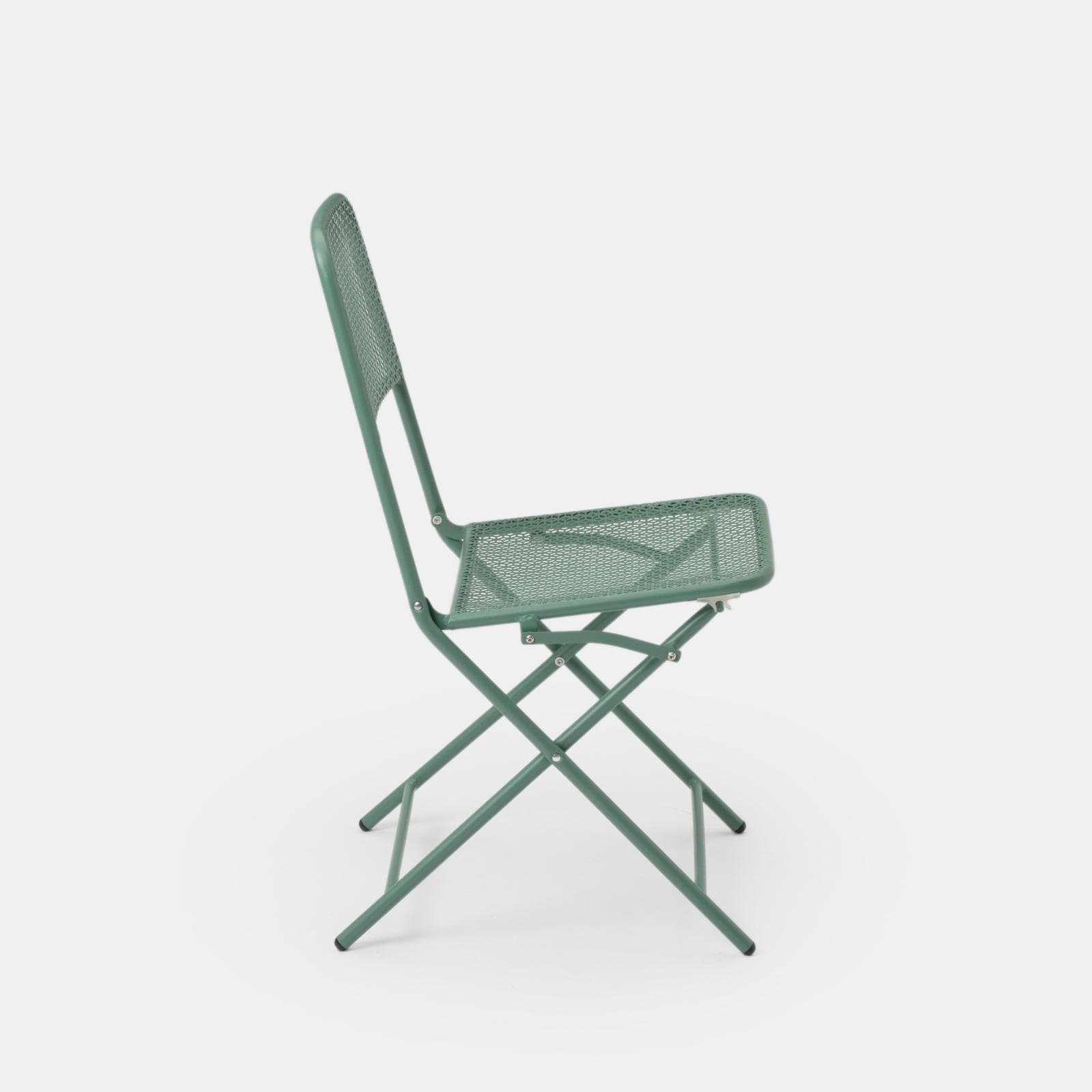 Set bistrot tavolo pieghevole 60x60 cm e 2 sedie pieghevoli in acciaio verde marino - Faber