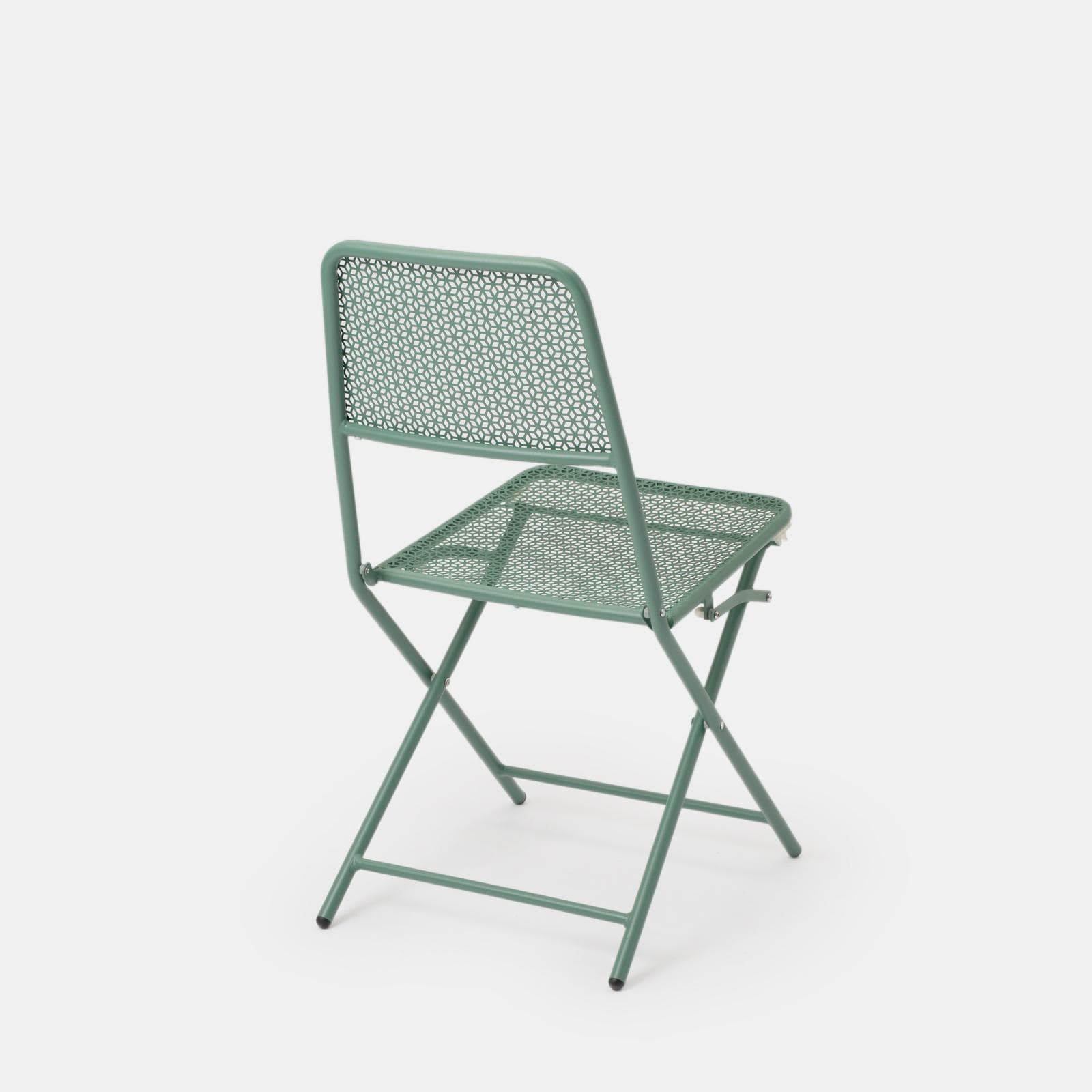 Set bistrot tavolo pieghevole 60x60 cm e 2 sedie pieghevoli in acciaio verde marino - Faber