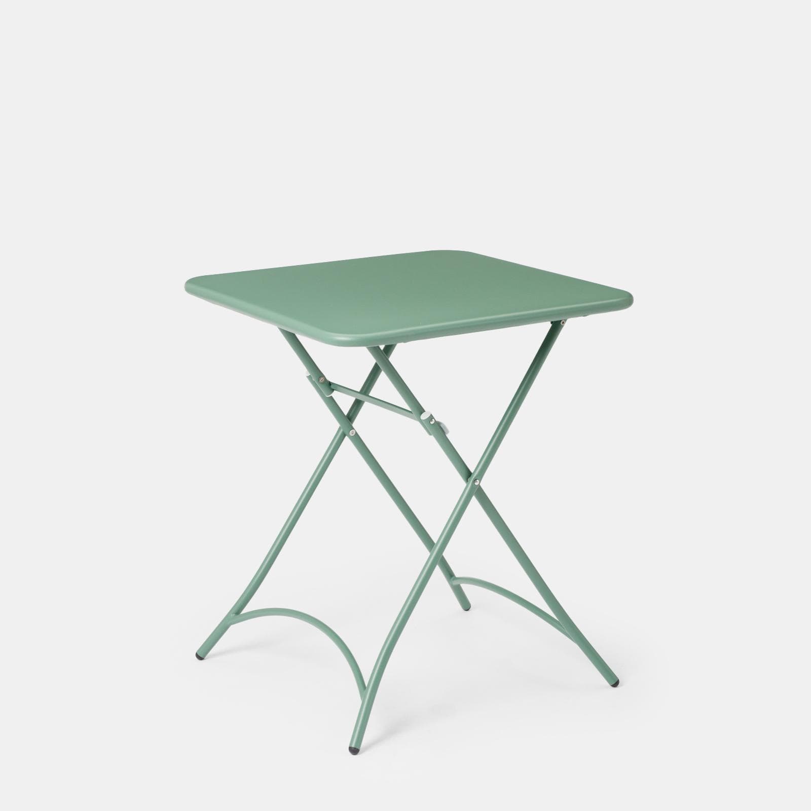 Set bistrot tavolo pieghevole 60x60 cm e 2 sedie pieghevoli in acciaio verde marino - Faber