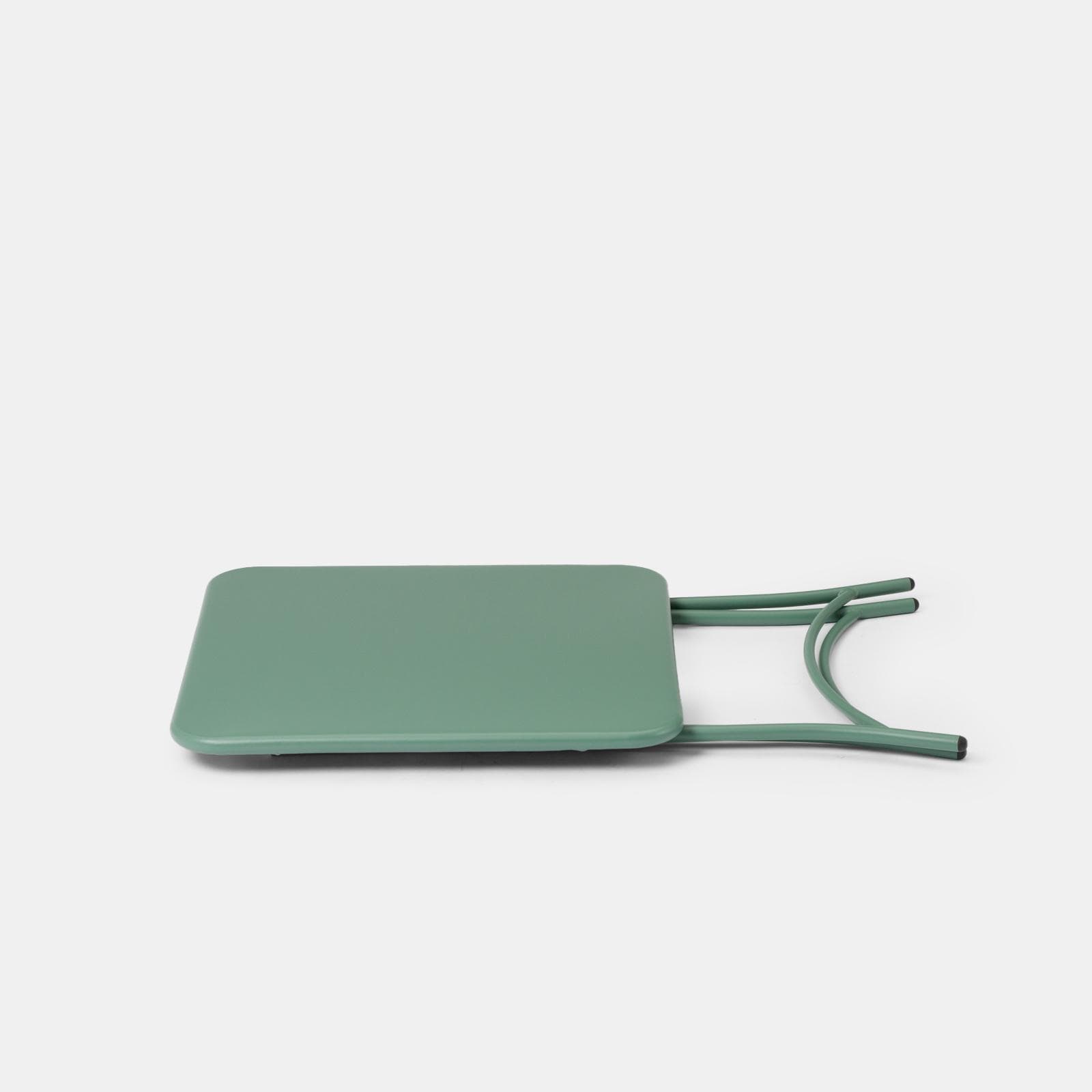 Set bistrot tavolo pieghevole 60x60 cm e 2 sedie pieghevoli in acciaio verde marino - Faber
