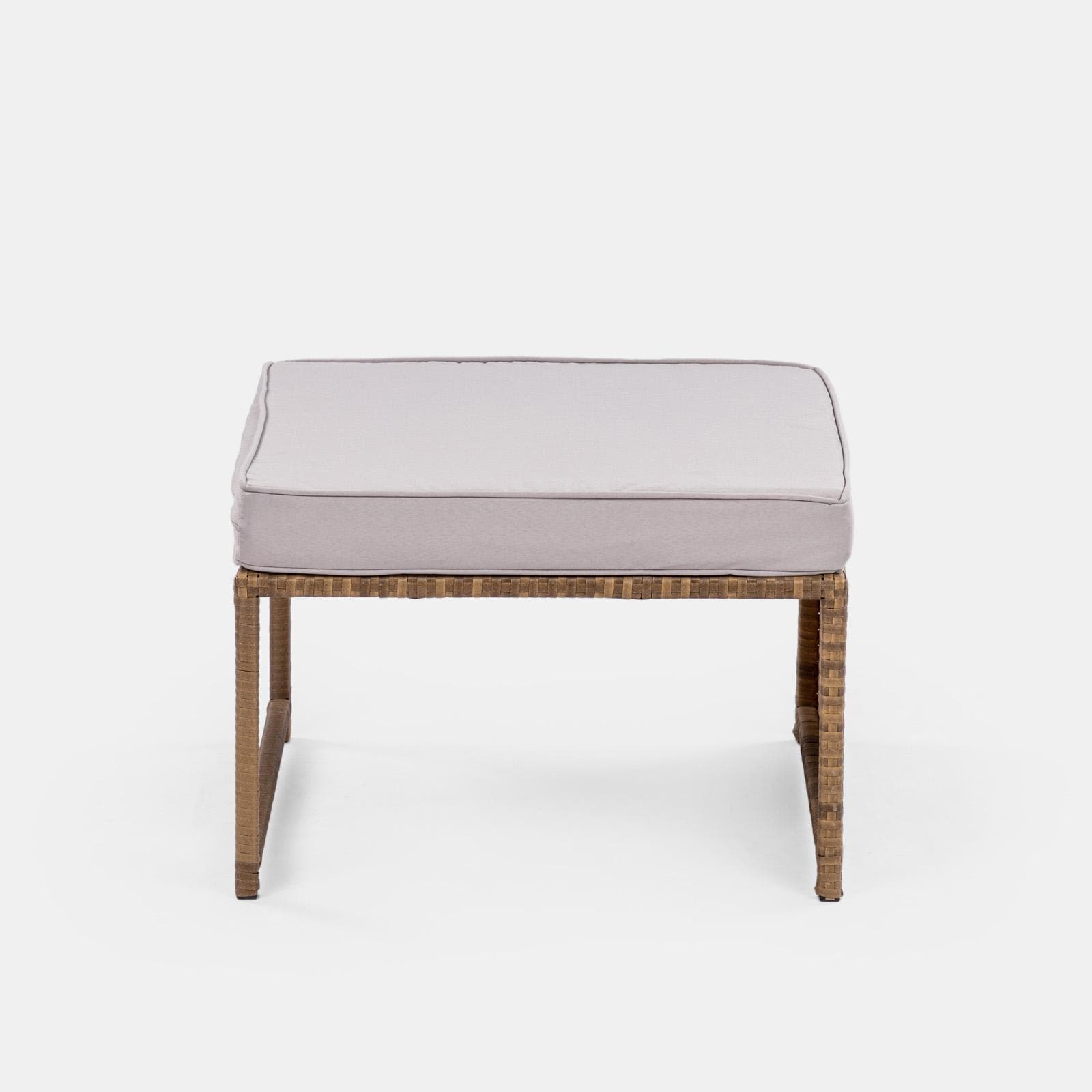 Set relax da giardino modulare con 2 divani 2 pouf e tavolino in polyrattan naturale - Tobago