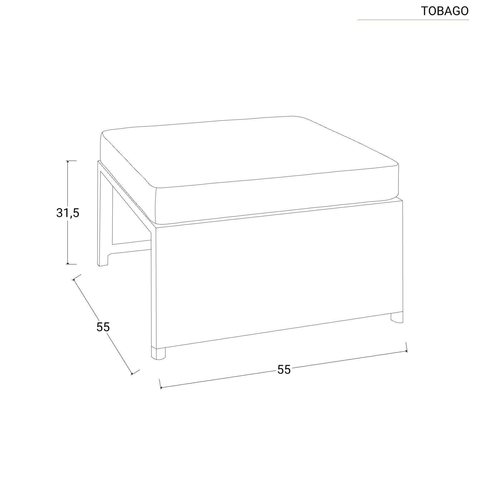 Set relax da giardino modulare con 2 divani 2 pouf e tavolino in polyrattan naturale - Tobago